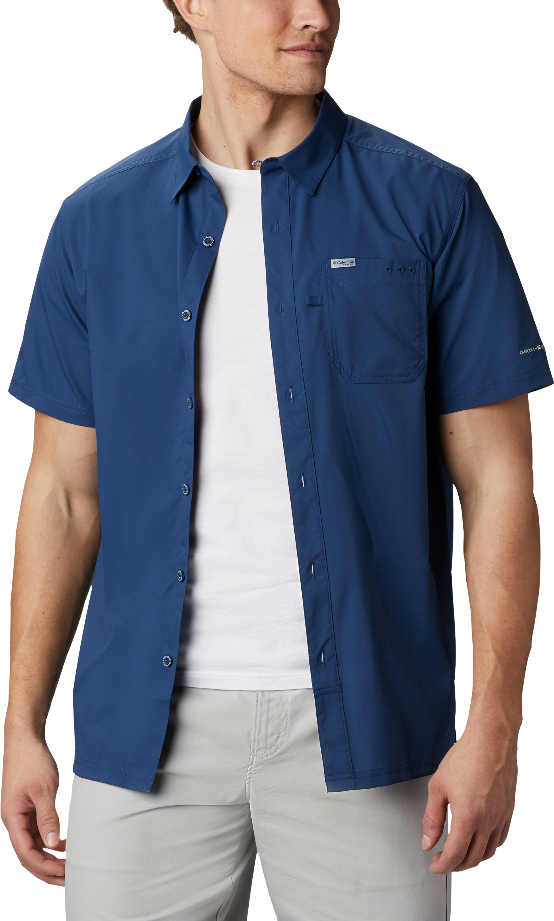 Image of Columbia PFG Slack Tide Camp Short-Sleeve Button-Down Shirt - Carbon - M