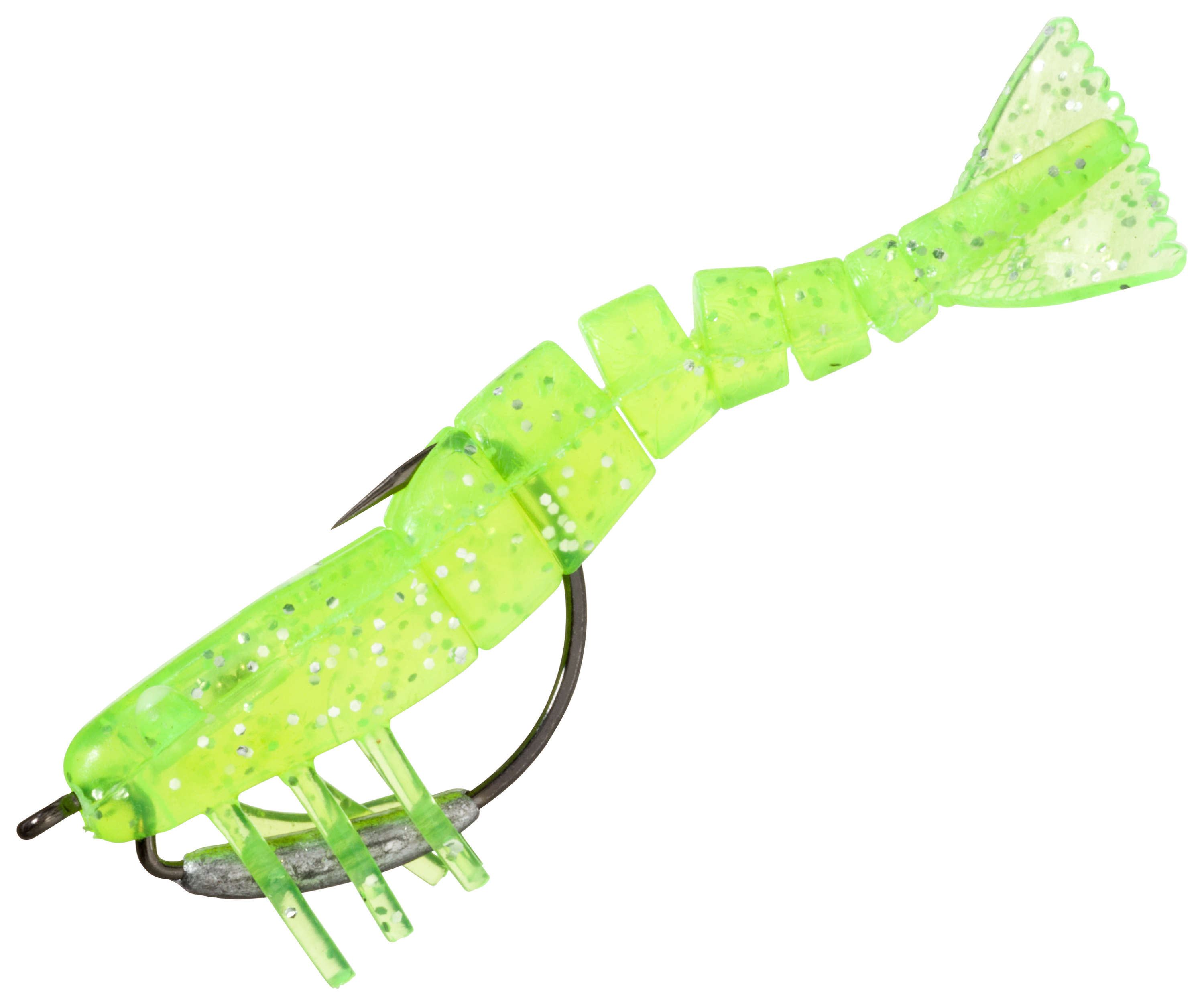 Vudu Weedless Shrimp - 3-1/2"" - Chartreuse