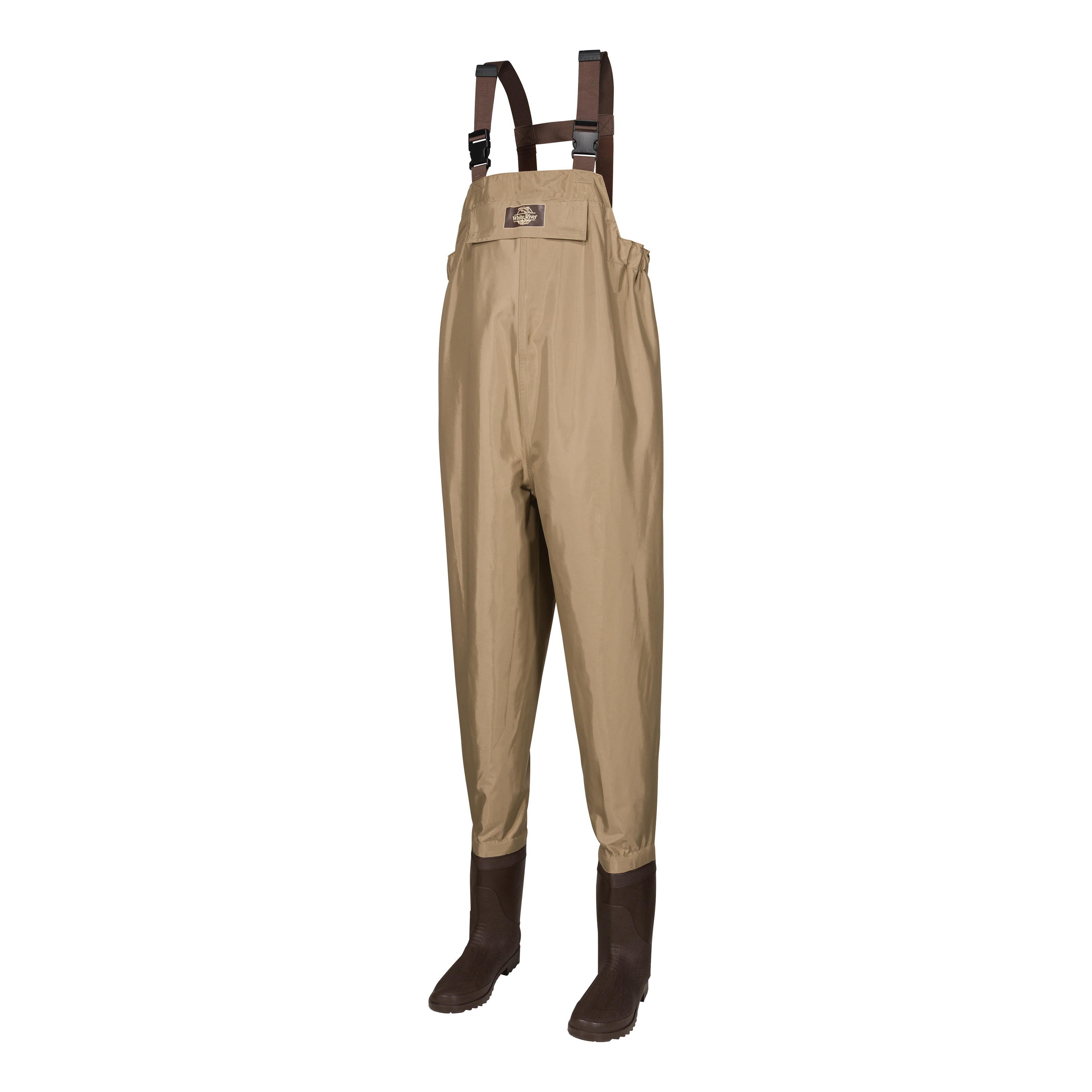 White River Fly Shop Three Forks Lug Sole Chest Waders for Men - Light Brown - 10 - Regular