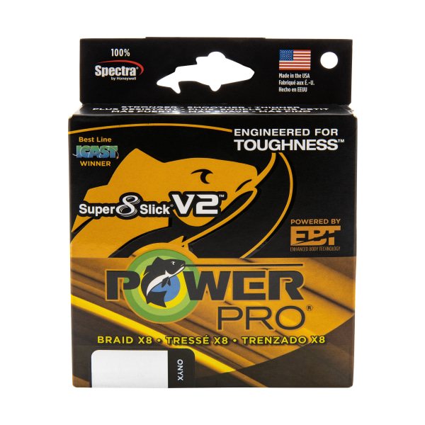 PowerPro Super 8 Slick V2 Braided Line - Onyx - 150 Yards - 65 lb 