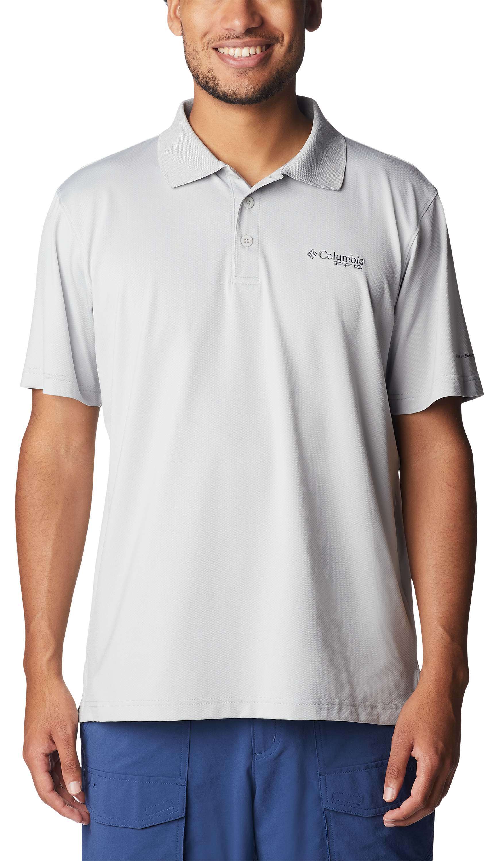 Image of Columbia Low Drag Offshore Short-Sleeve Polo for Men - Cool Grey