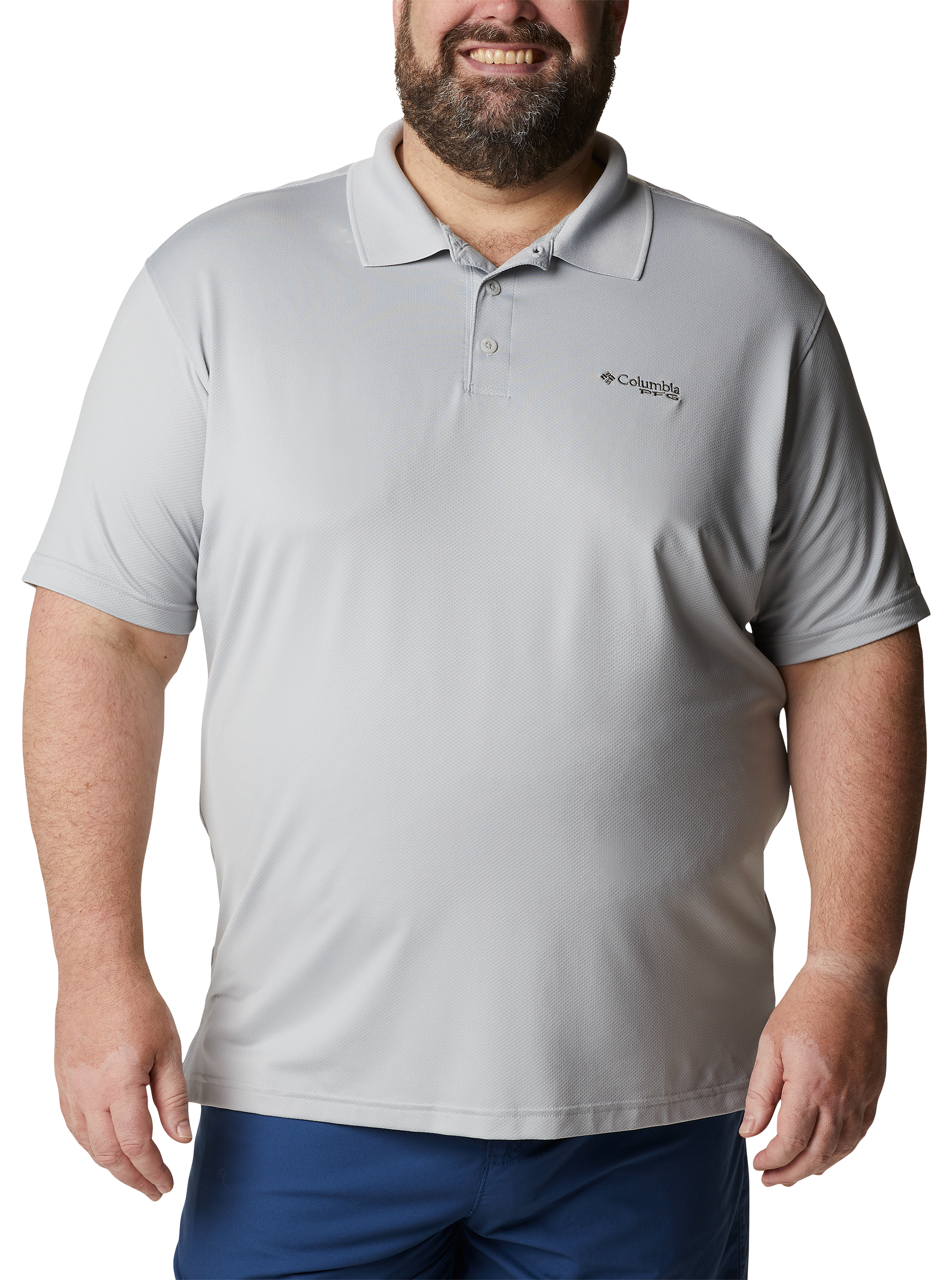 Columbia Skiff Cast Long-Sleeve Polo for Men - Cool Grey - 3XL