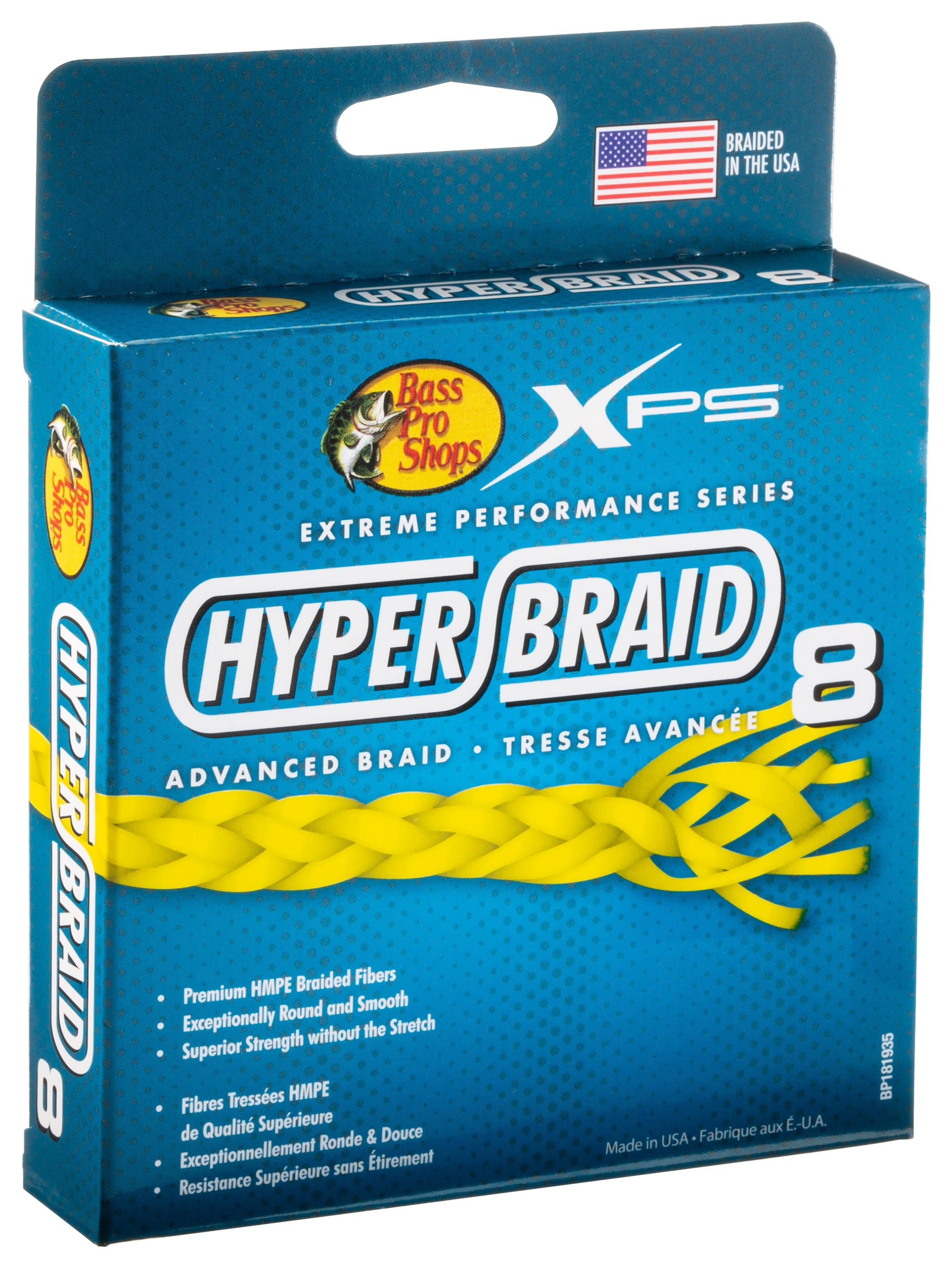 Bass Pro Shops XPS Hyper Braid 8 Fishing Line - Yellow - 150 Yards  - 30 lb 
