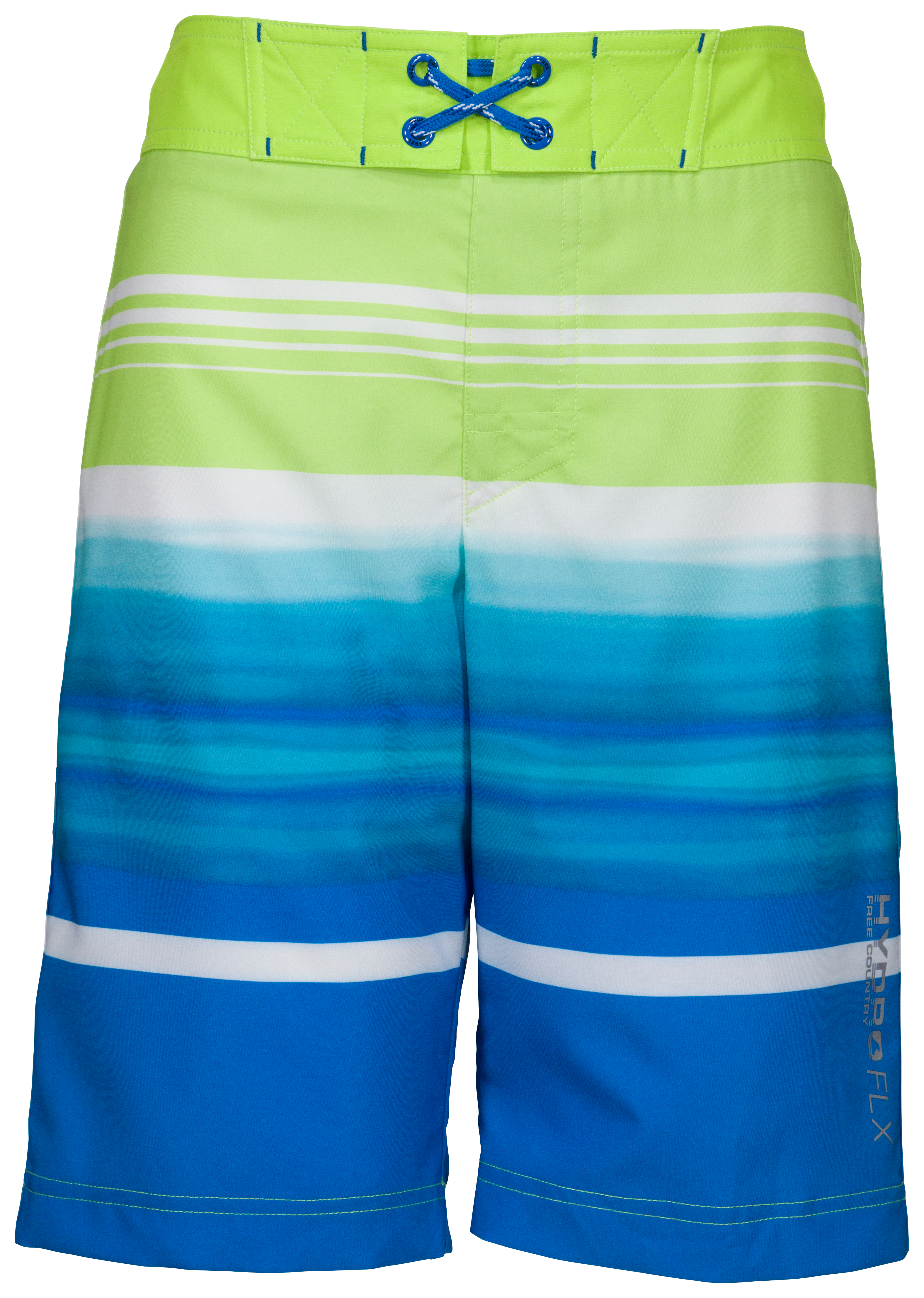 Free Country HydroFLX Cowabunga Surf Print Swim Shorts for Kids - Lime - 18