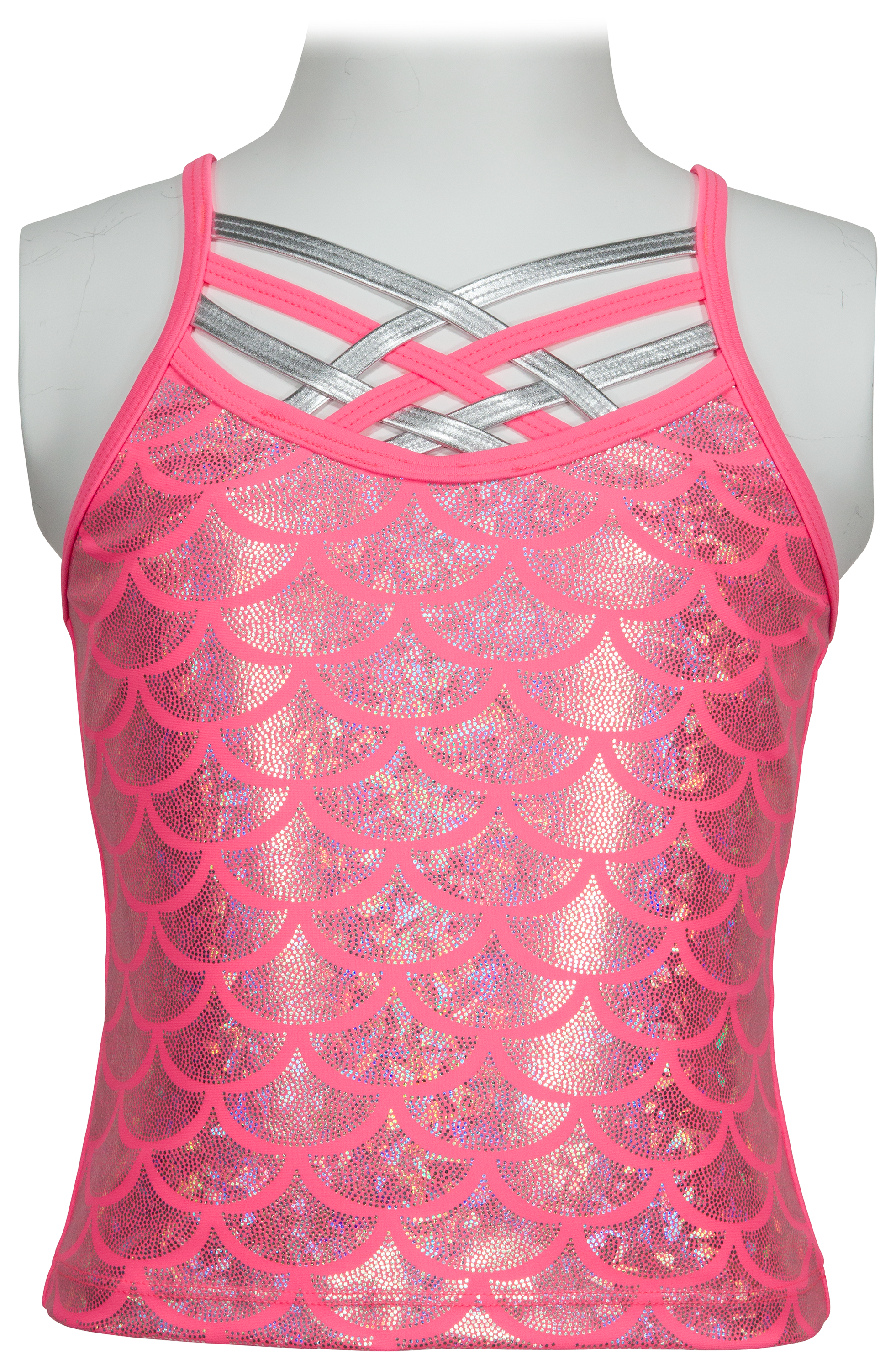 Free Country Criss Cross Tankini and Shorts Set for Girls - Pink Blush - 16