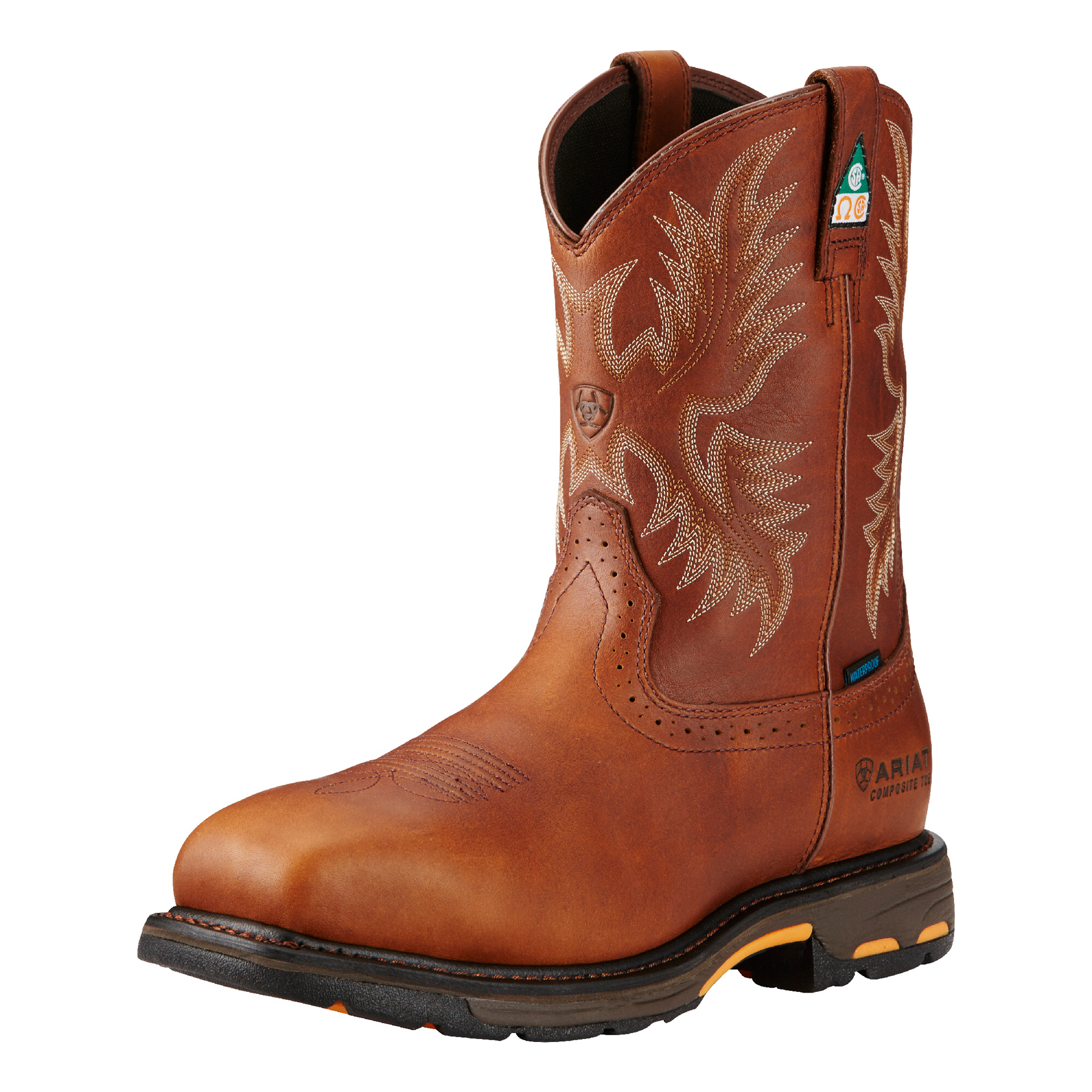 Image of Ariat Workhog Waterproof Composite Toe Pull-On Work Boots for Men - Dark Copper