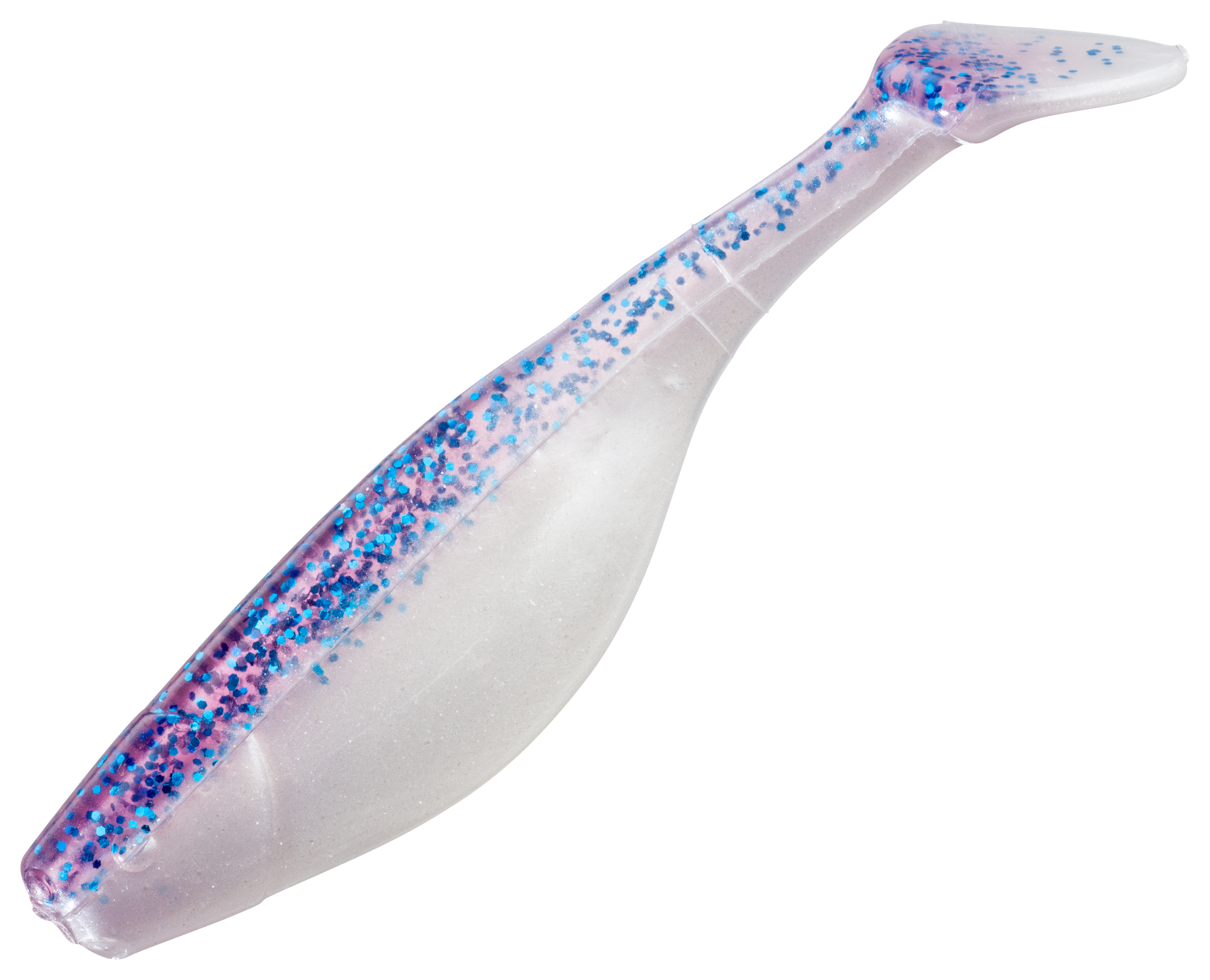 Image of Bass Pro Shops Action Tail Shad - Electric Grape/Pearl Belly - 4''