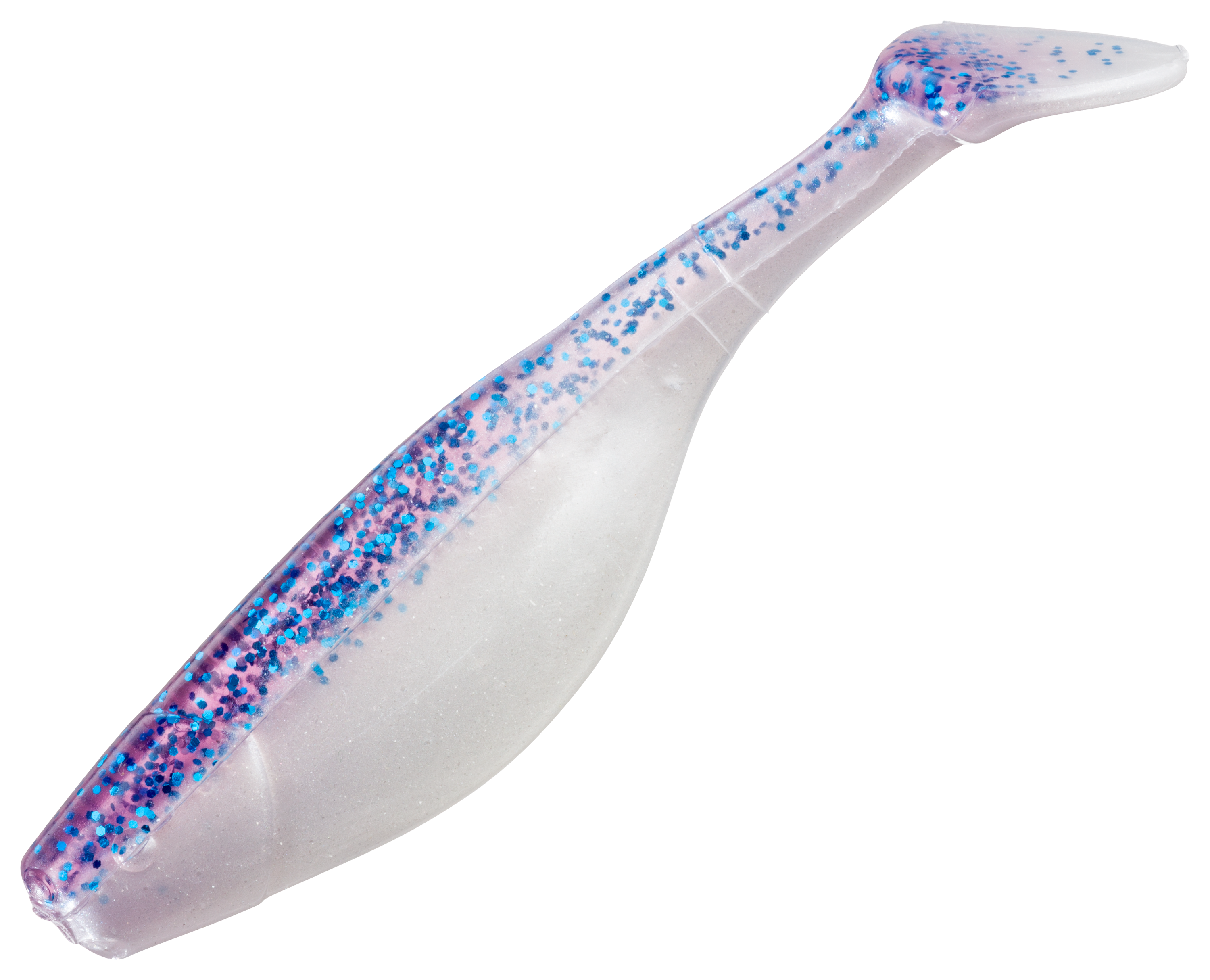 Bass Pro Shops Action Tail Shad - Electric Grape/Pearl Belly - 3