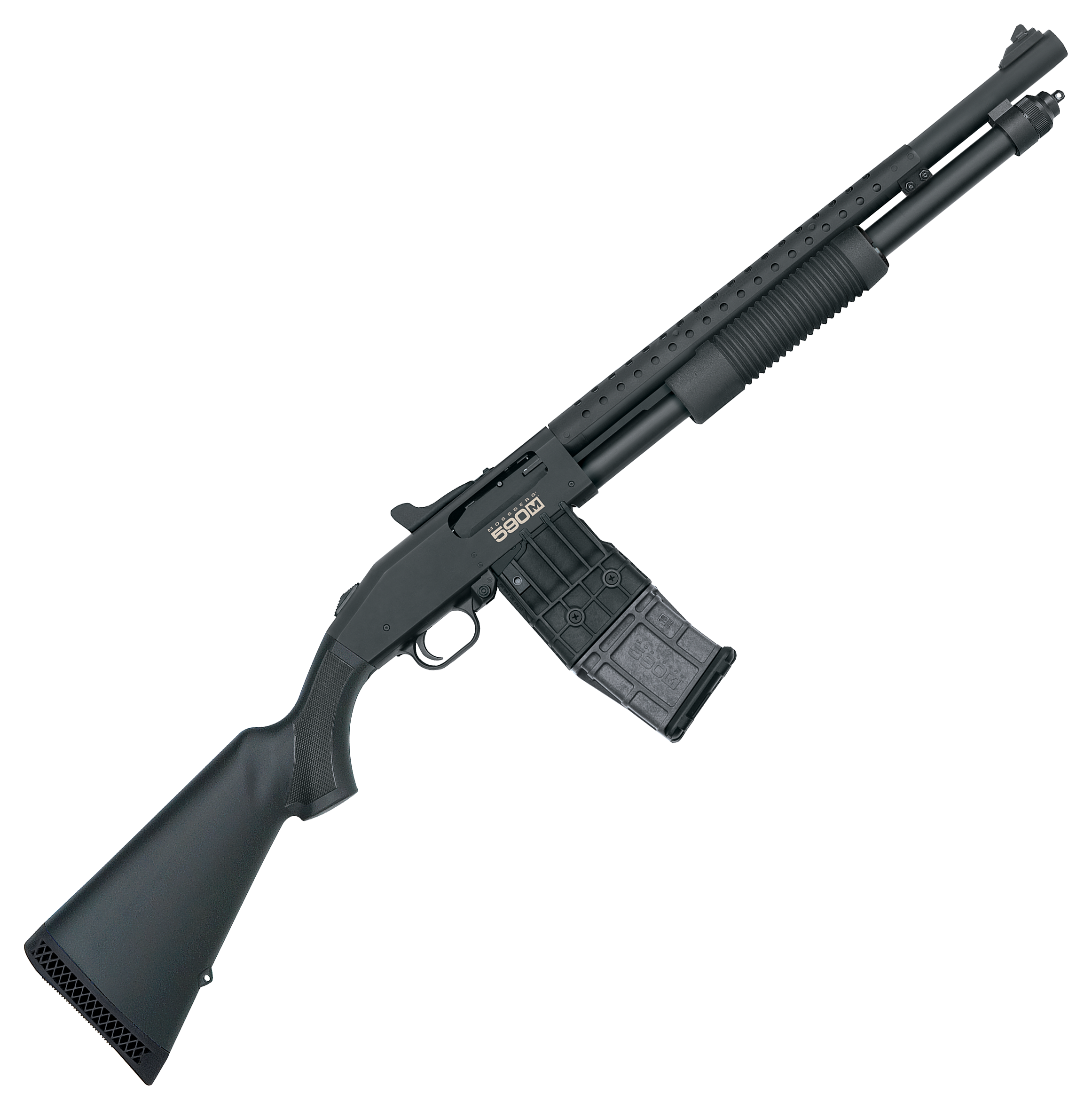 Mossberg 590M MagFed PumpAction Shotgun with Ghost Ring Sight