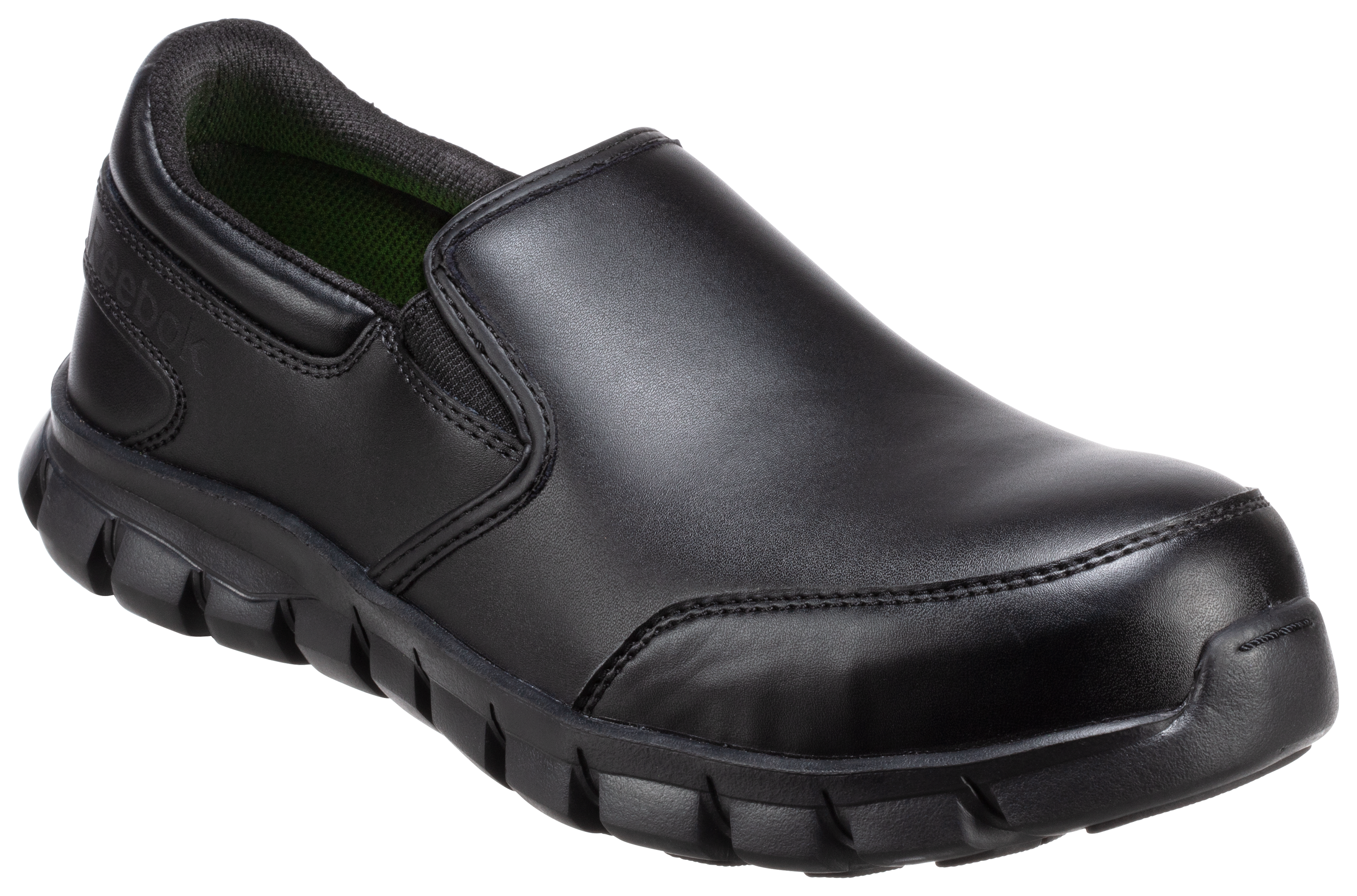 Reebok Sublite Cushion Work SD-10 Dual Resistor Composite Toe Slip-On Work Shoes for Men - Black - 11M