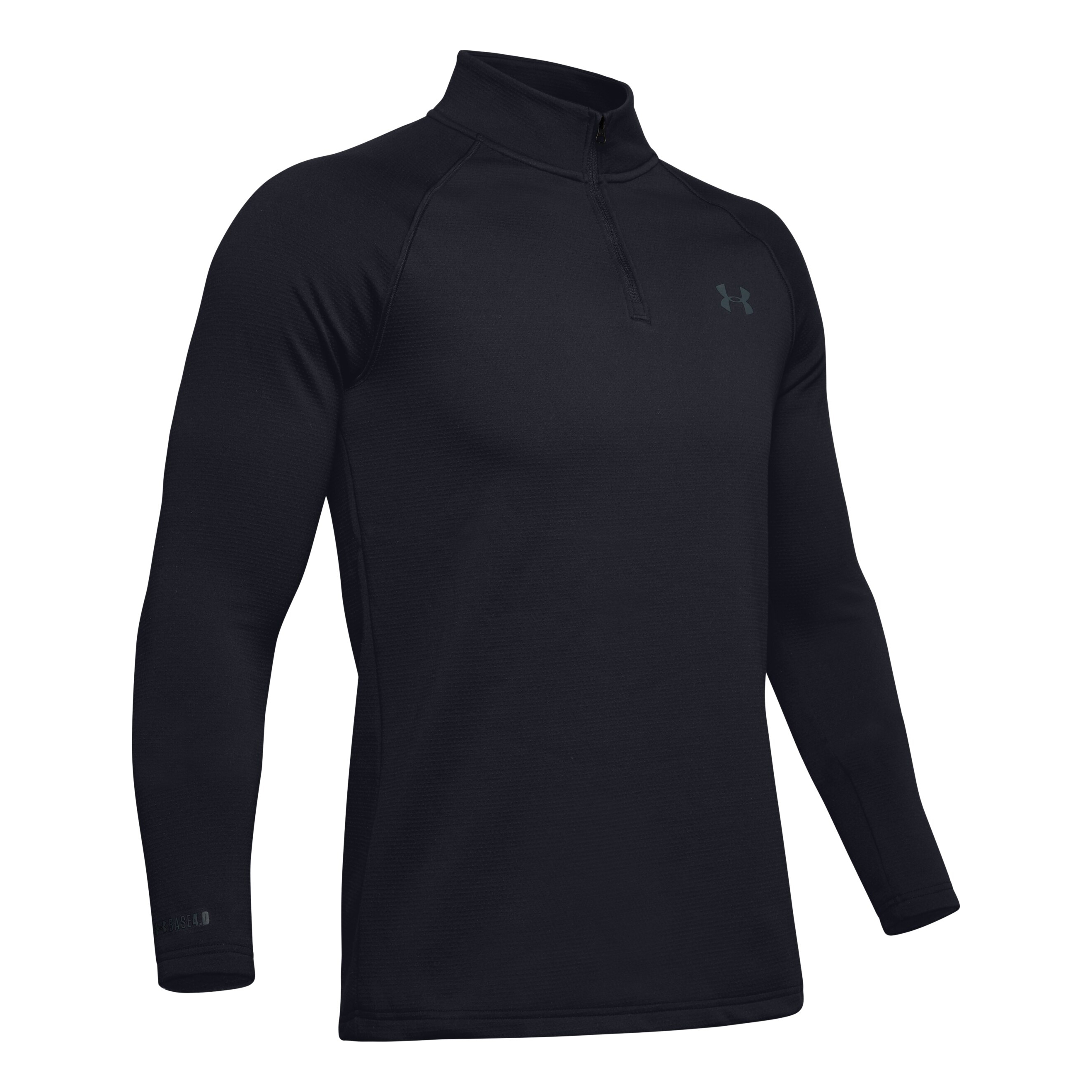 Under Armour ColdGear Base 4.0 Series Packaged Quarter-Zip Long-Sleeve Pullover for Men - Black/Pitch Gray - L