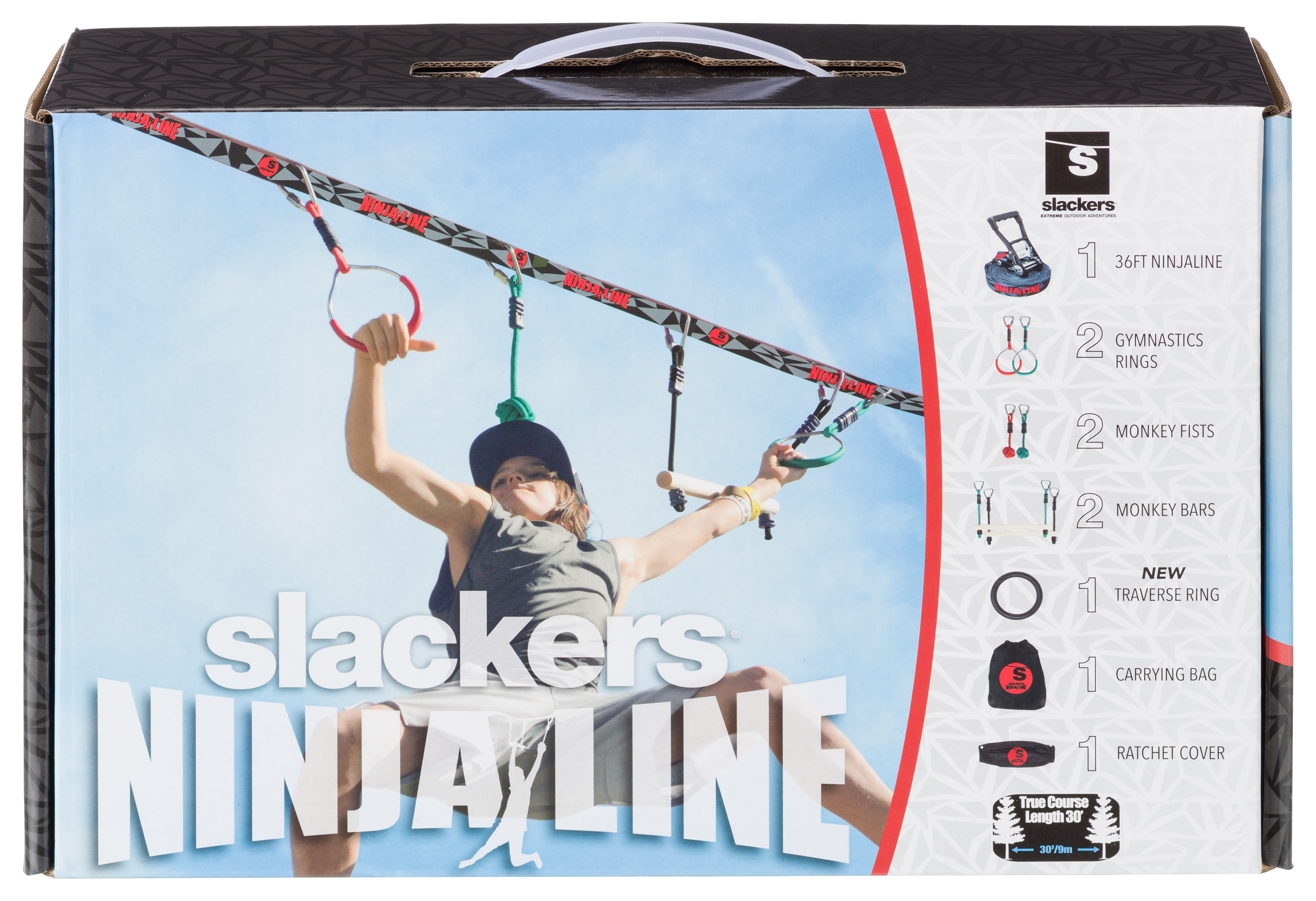 B4 Adventure Slackers Ninjaline 36&#039; Backyard Outdoor Hanging Obstacle Intro Kit