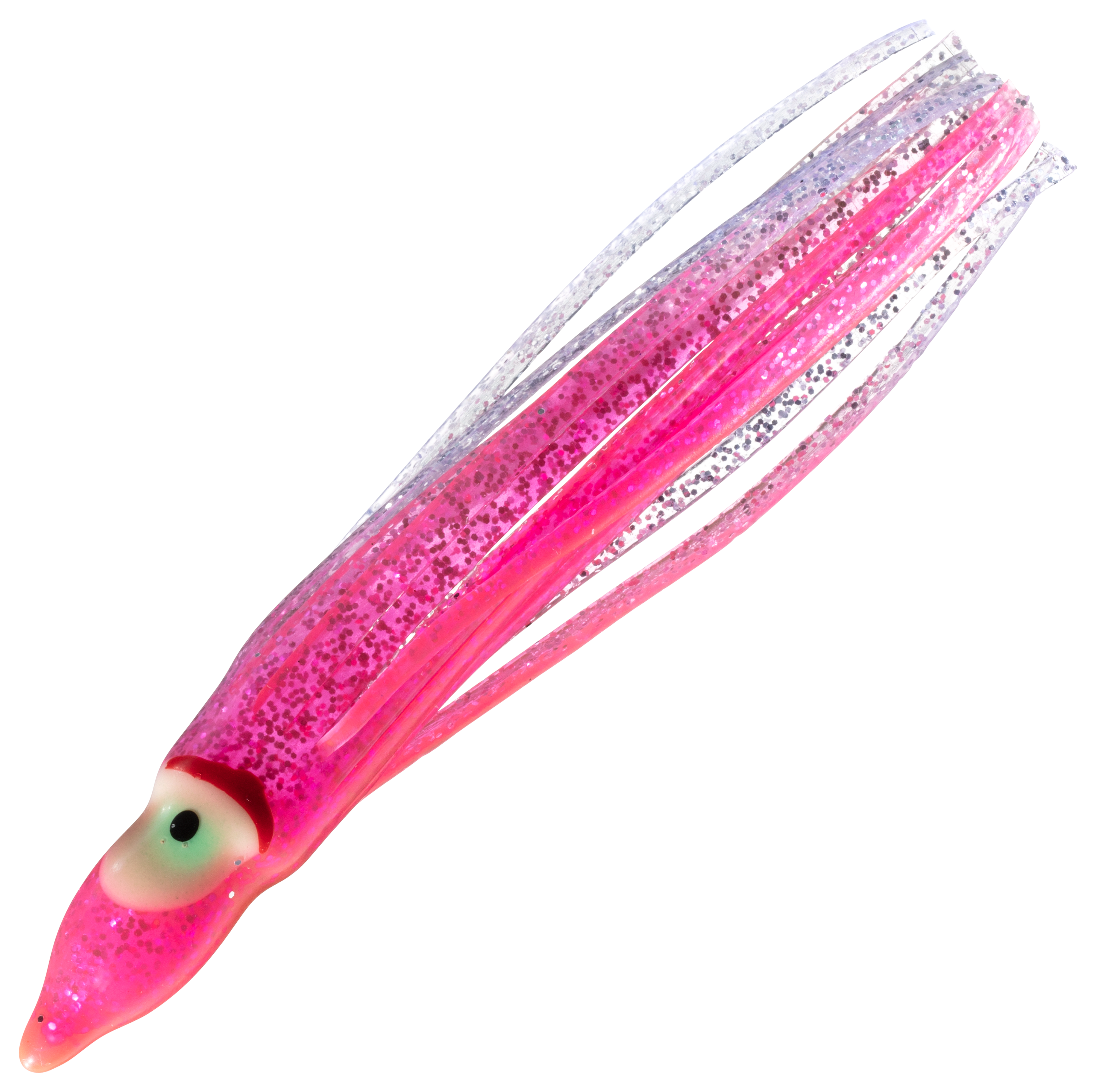 Cabelas Hoochie Squid - 3-1/2 - Pink/Silver Glitter