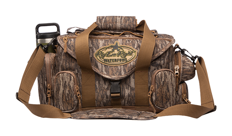 Image of Rig'Em Right Shell Shocker Floating Blind Bag - Mossy Oak Bottomland - 12'' x 8'' x 8''
