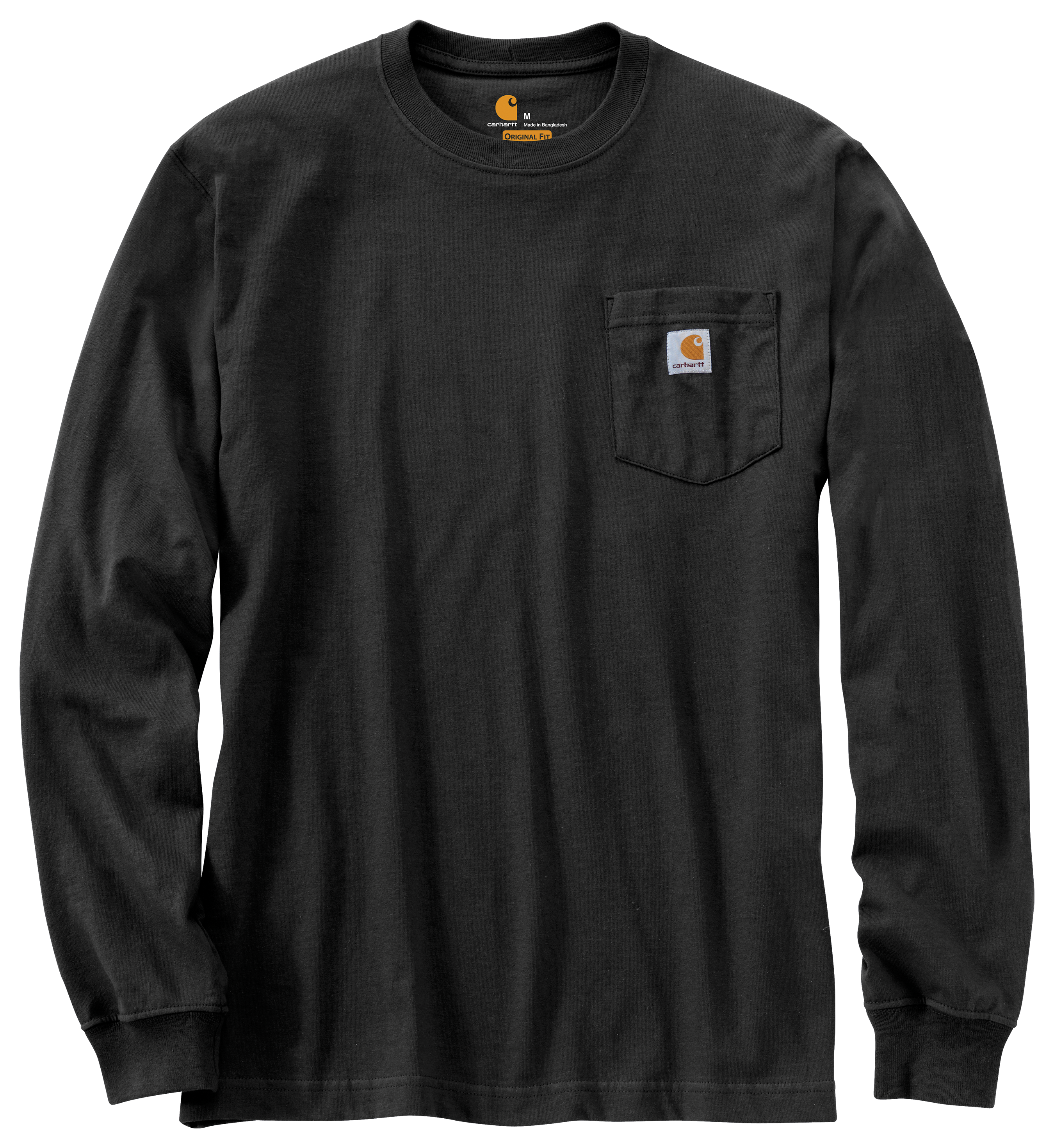 Image of Carhartt Workwear Loose-Fit Long-Sleeve Pocket T-Shirt for Men - Black