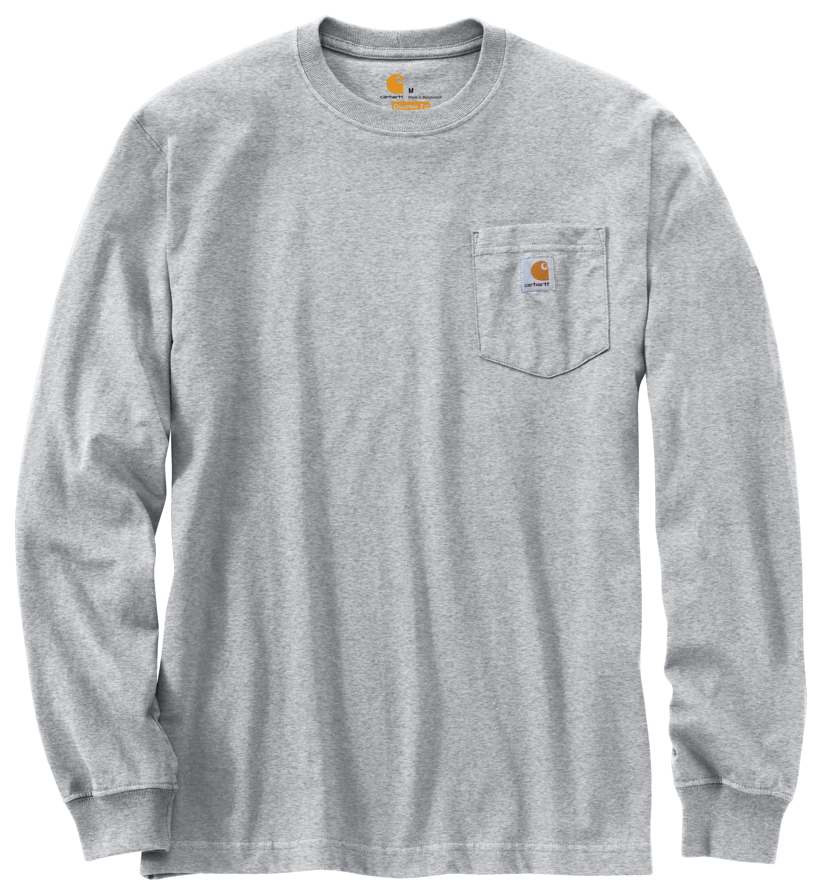 Image of Carhartt Workwear Loose-Fit Long-Sleeve Pocket T-Shirt for Men - Heather Gray