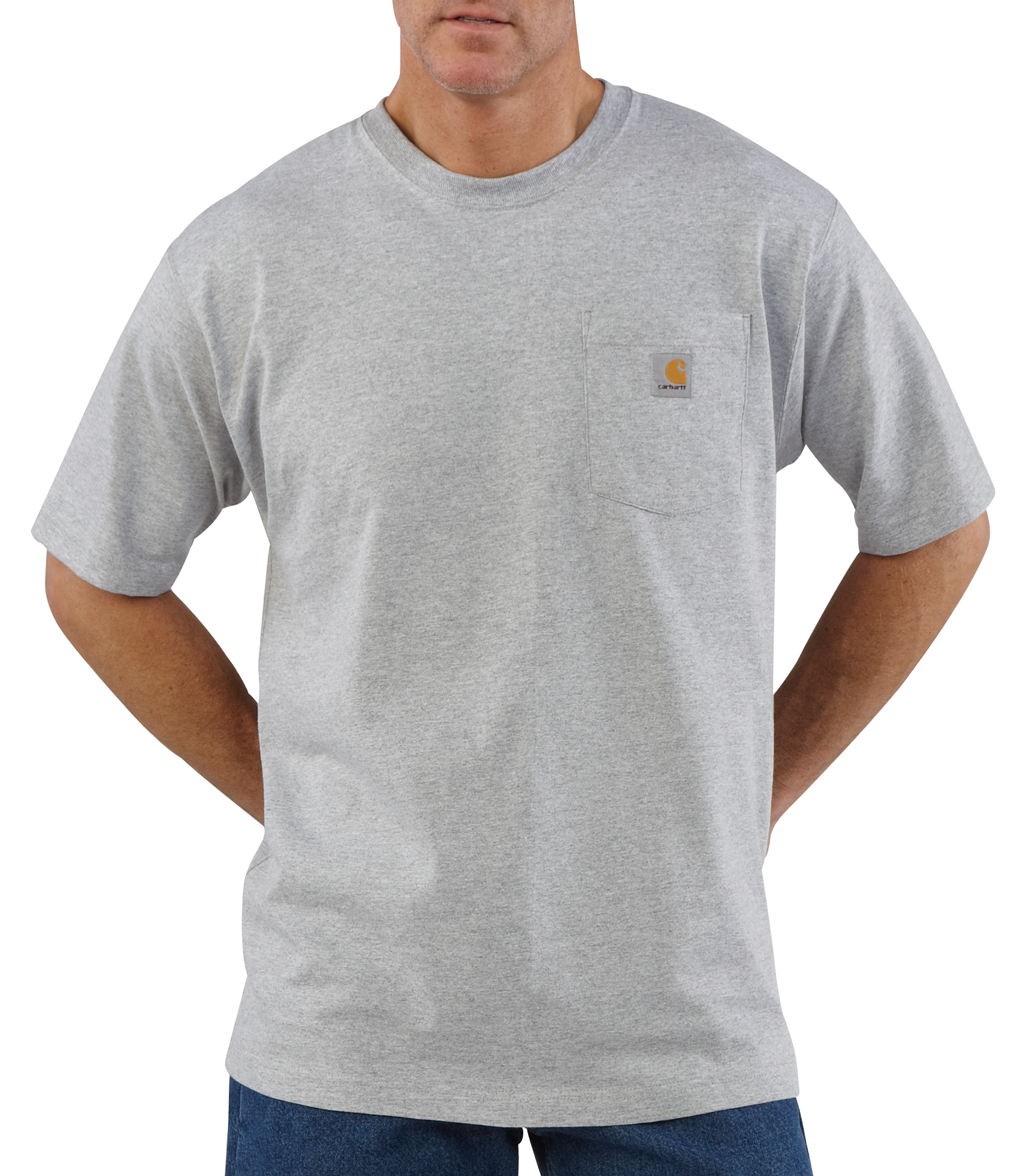 Image of Carhartt Loose Fit Heavyweight Short-Sleeve Pocket T-Shirt for Men - Heather Gray - XLT