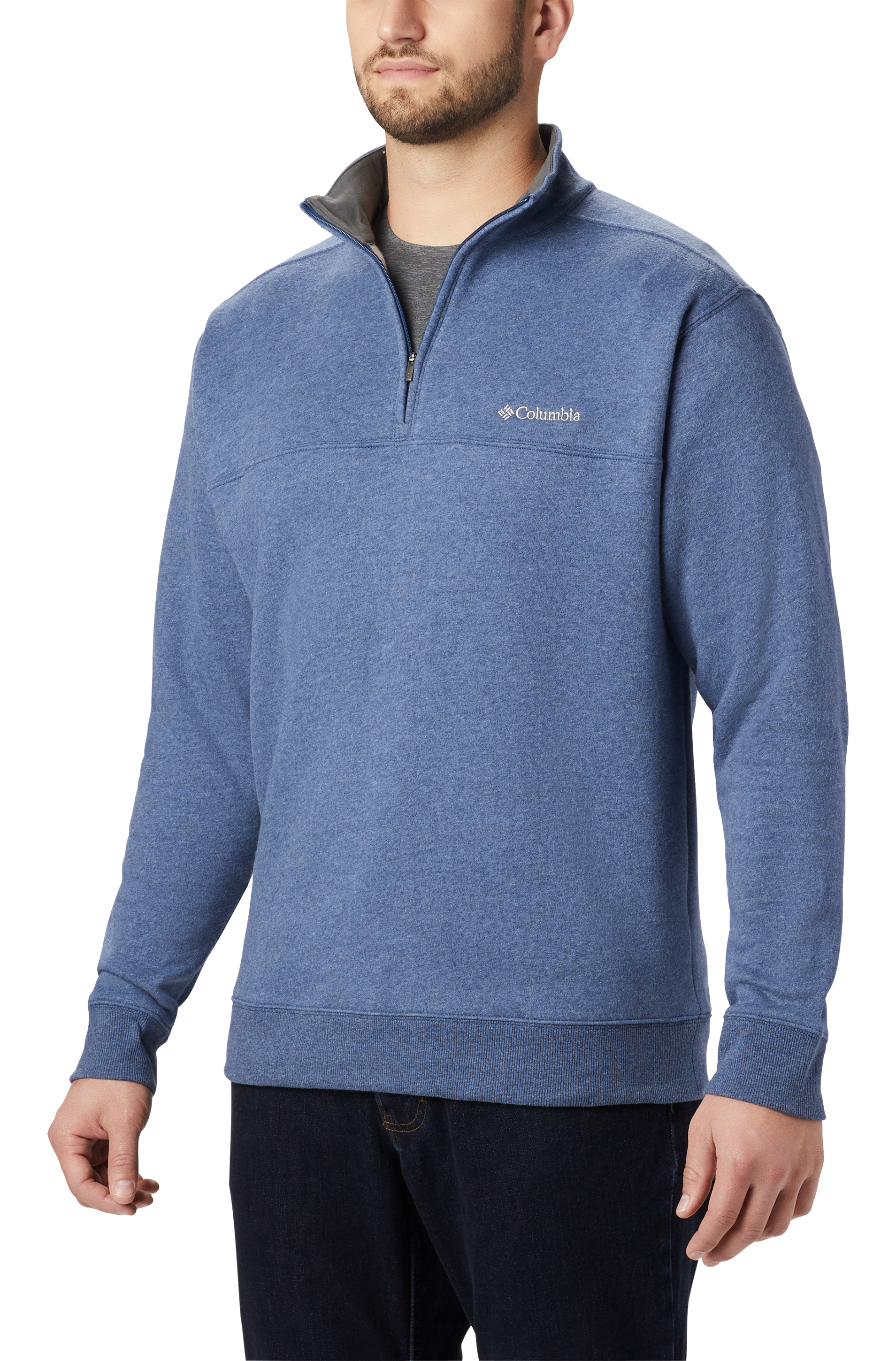 Image of Columbia Hart Mountain II Half-Zip Long-Sleeve Pullover for Men - Carbon - 4XL