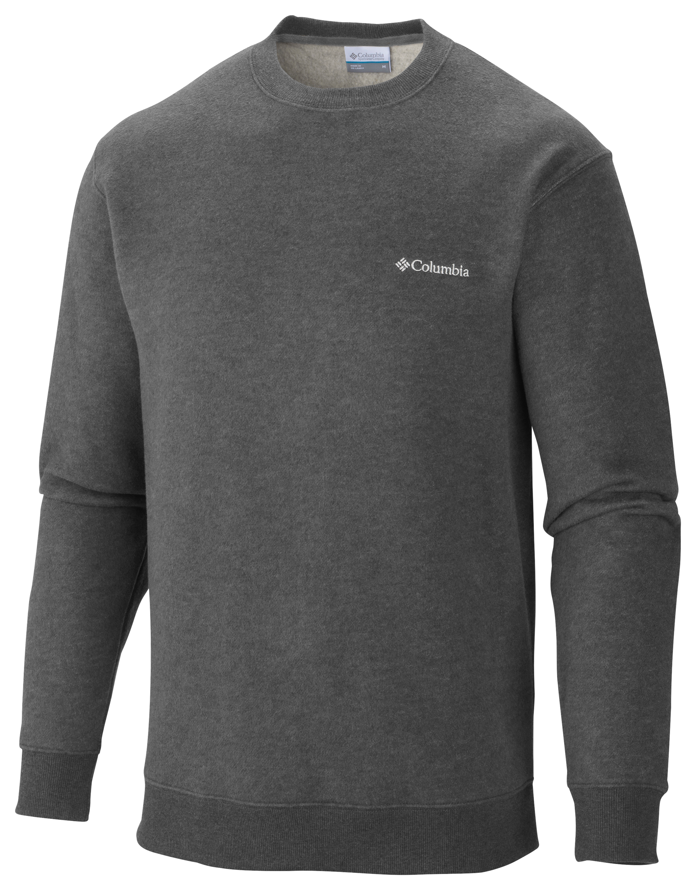 Image of Columbia Hart Mountain II Crew Fleece Long-Sleeve Sweatshirt for Men - Charcoal Heather - M