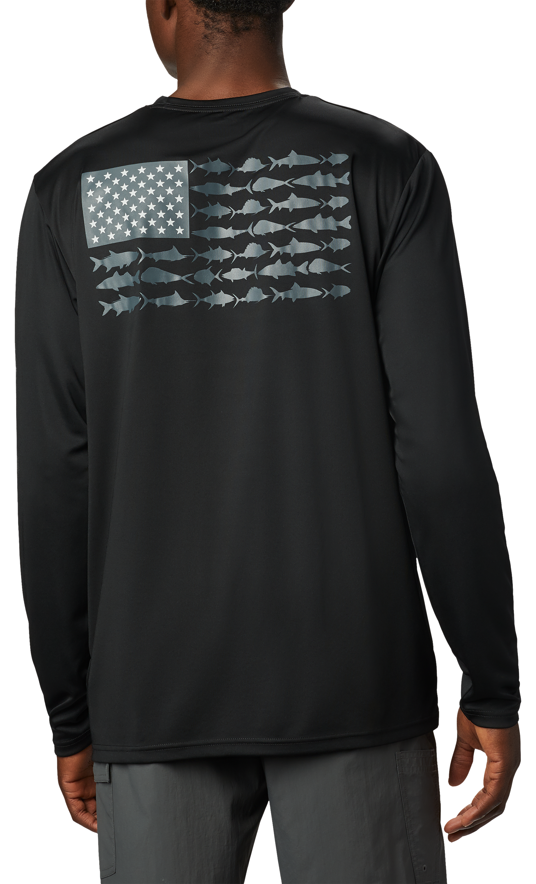 Columbia Terminal Tackle PFG Fish Flag Long-Sleeve Shirt for Men - Black/Gr