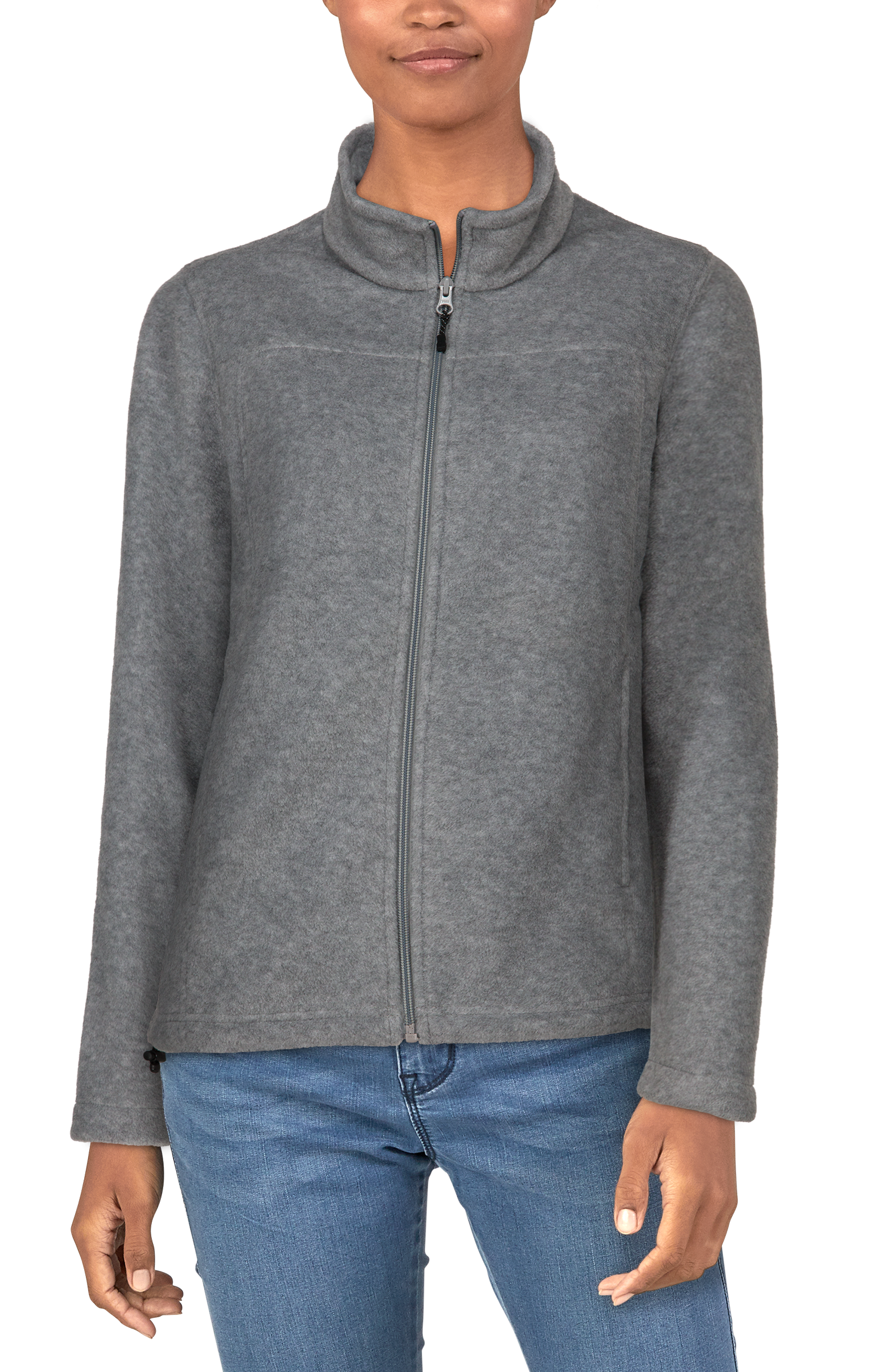 Image of Natural Reflections Full-Zip Fleece Jacket for Ladies - Heather Gray - 1X
