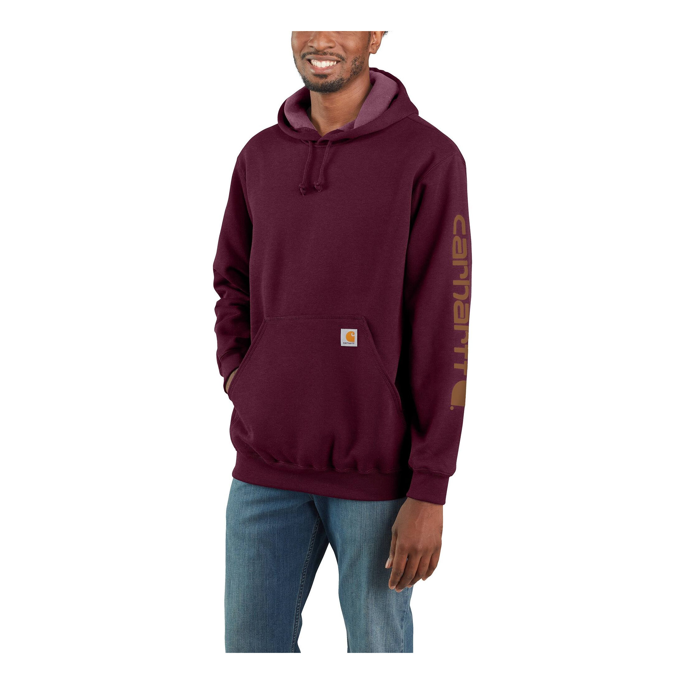 Carhartt Loose-Fit Midweight Logo Hoodie for Men - Port