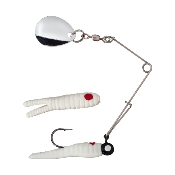 Johnson Original Beetle Spin - 1/4 oz. - White Red Dot with Silver Blade