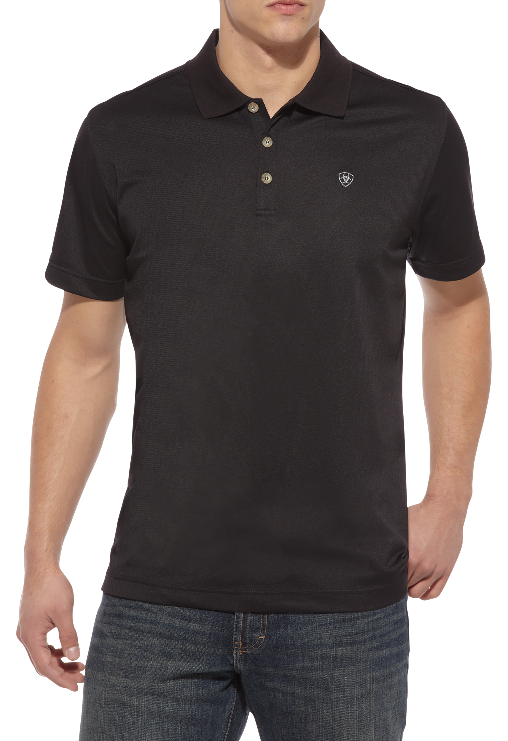 Image of Ariat Tek Short-Sleeve Polo for Men - Black - 3XL