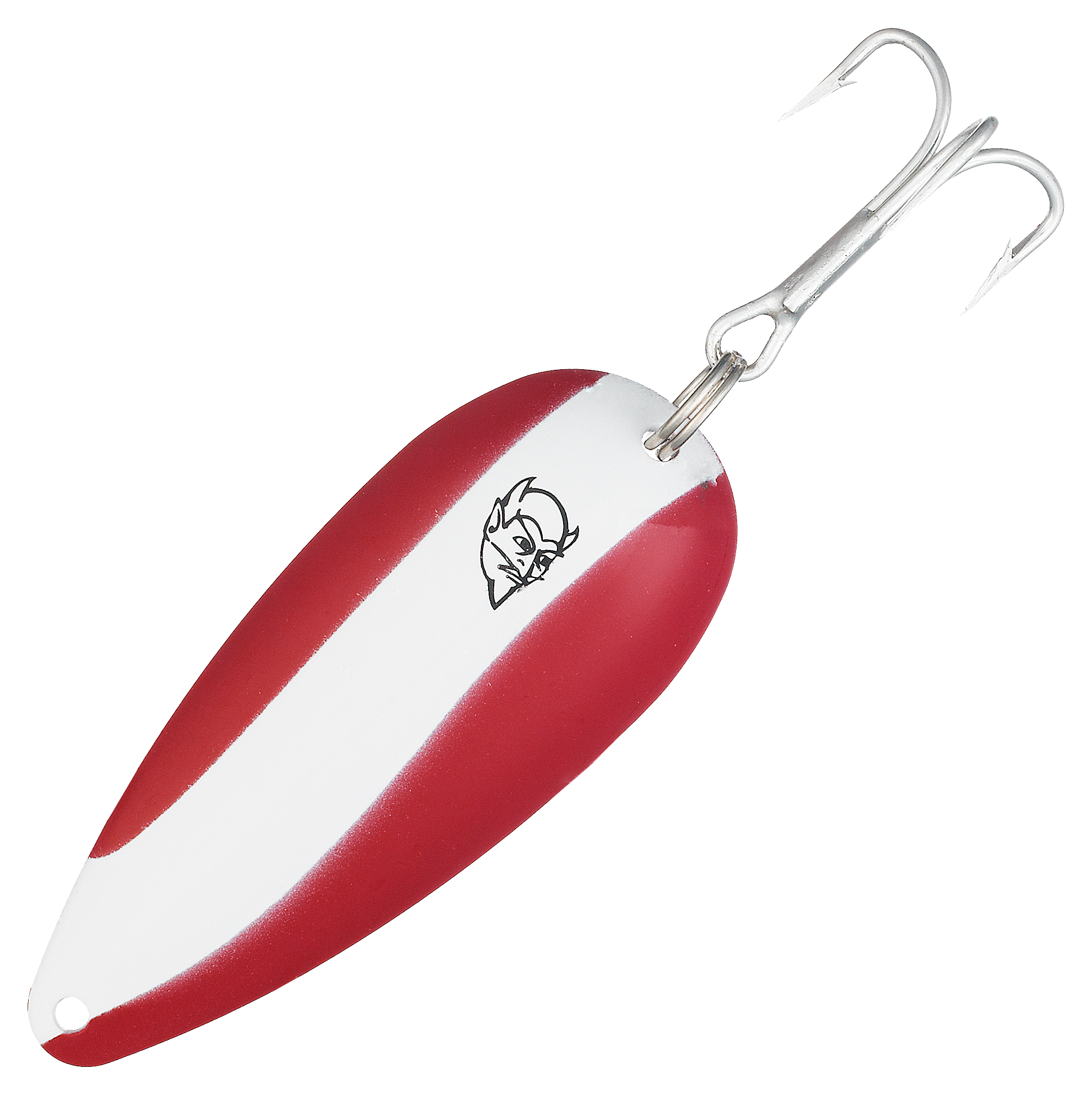 Eppinger Dardevle Spoon, 3 5/8, 1 oz, Red/White Stripe, Nickel