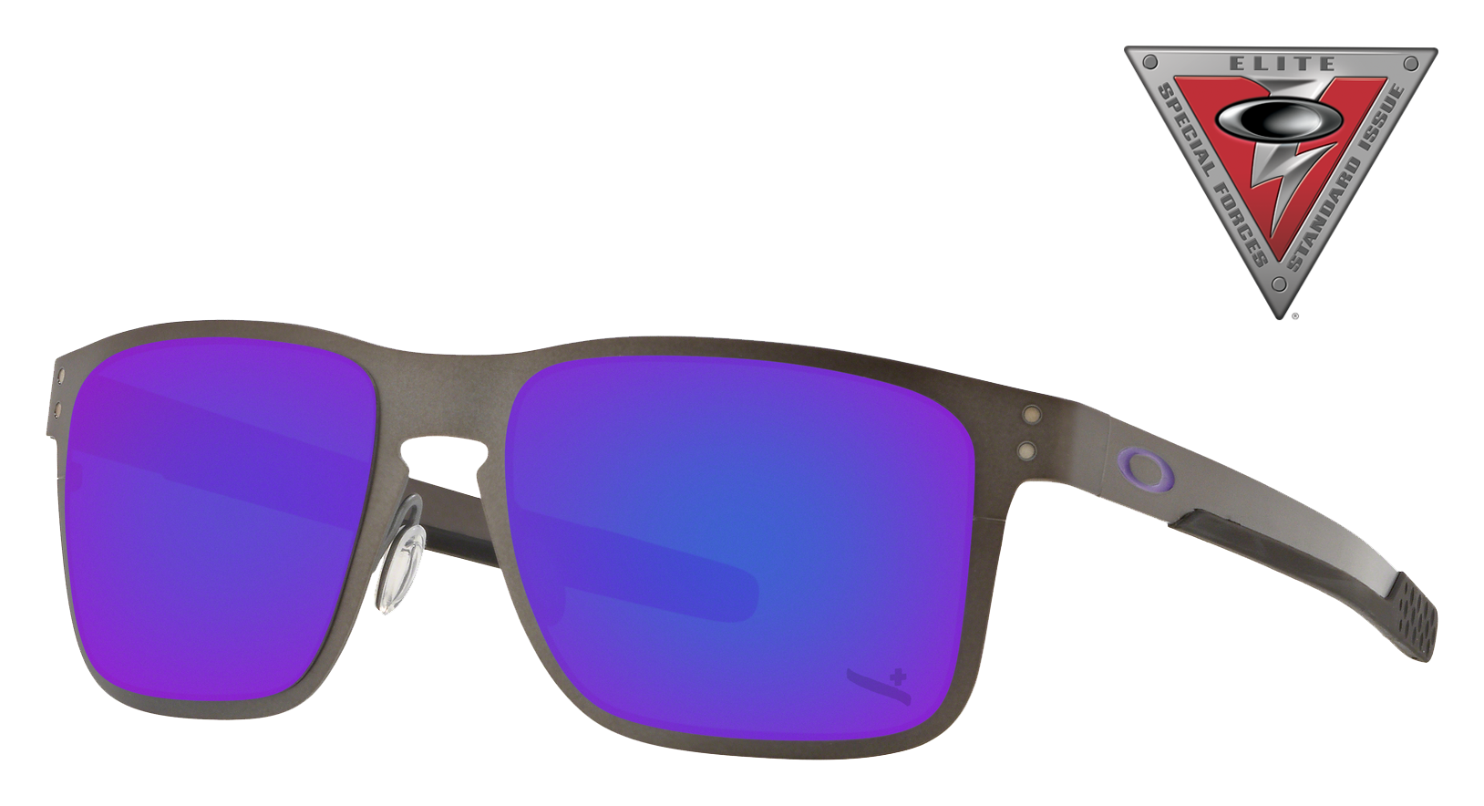 Oakley Holbrook OO4123 Metal Sunglasses - Gunmetal/Violet Iridium Mirror - Standard