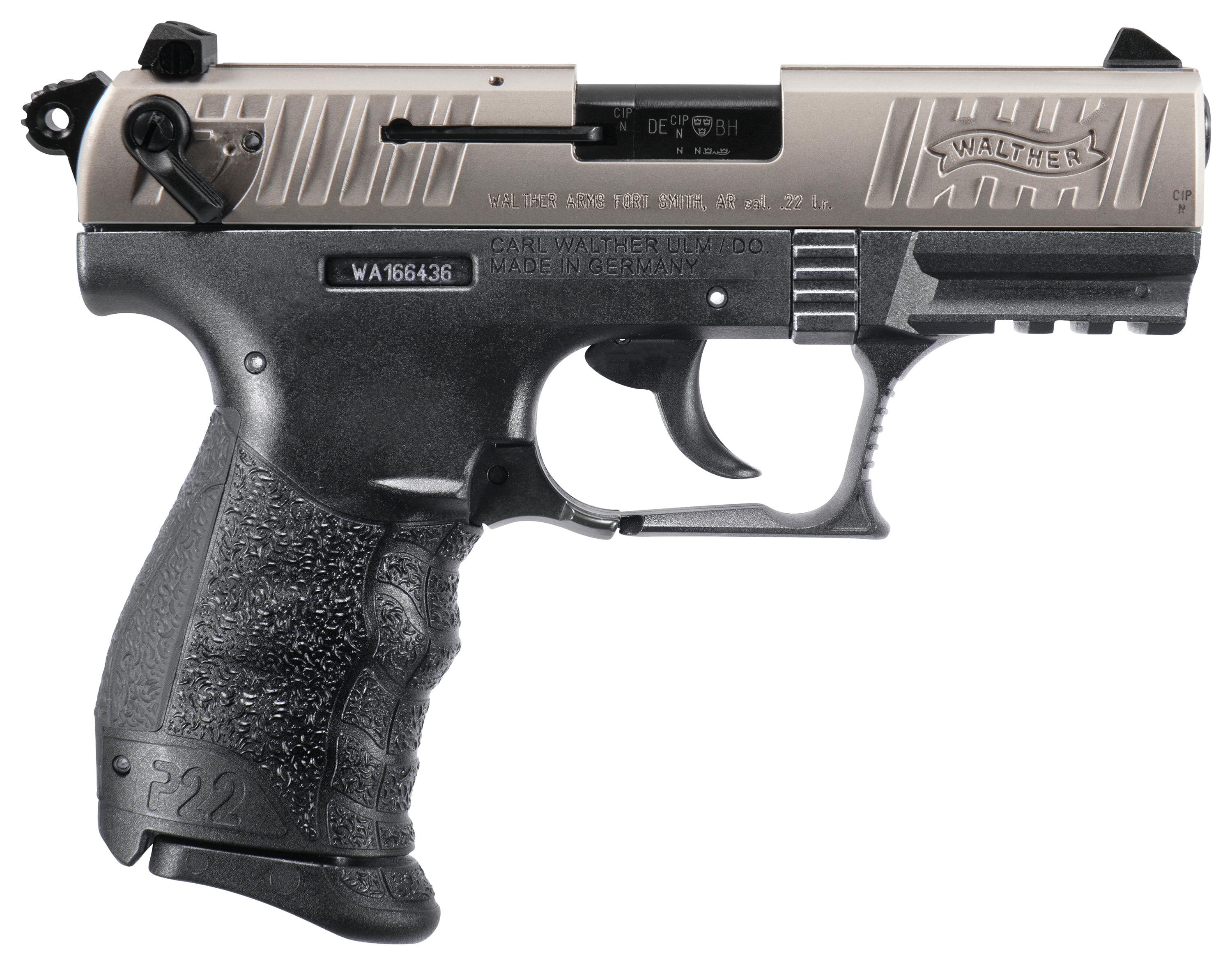 Walther P22Q Semi-Auto Rimfire Pistol with Nickel Slide