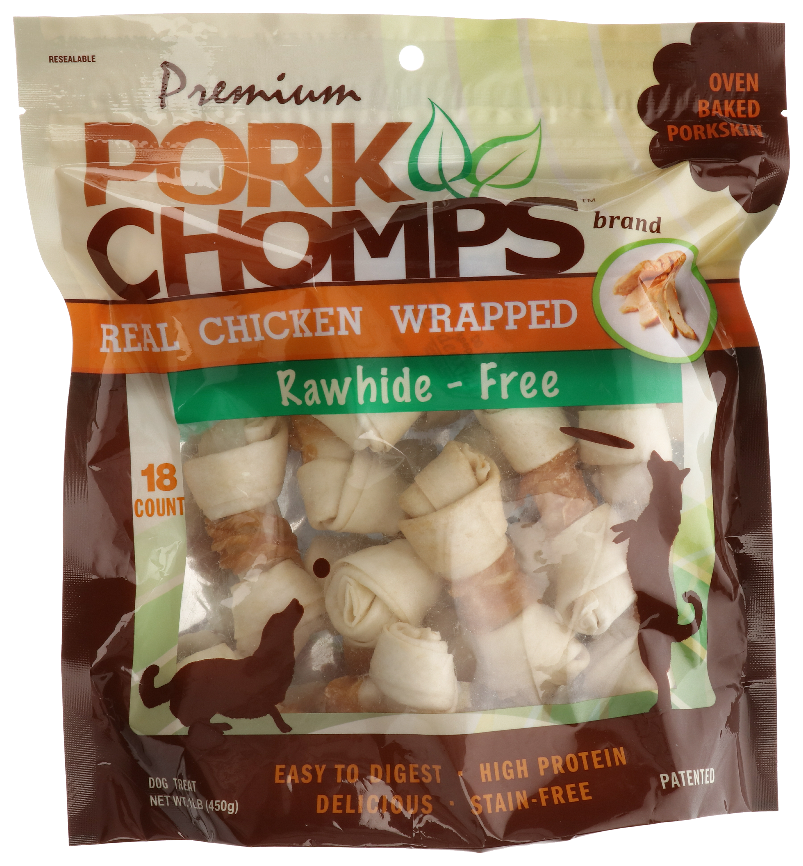 PORK CHOMPS Premium Chicken-Wrapped Dog Chews
