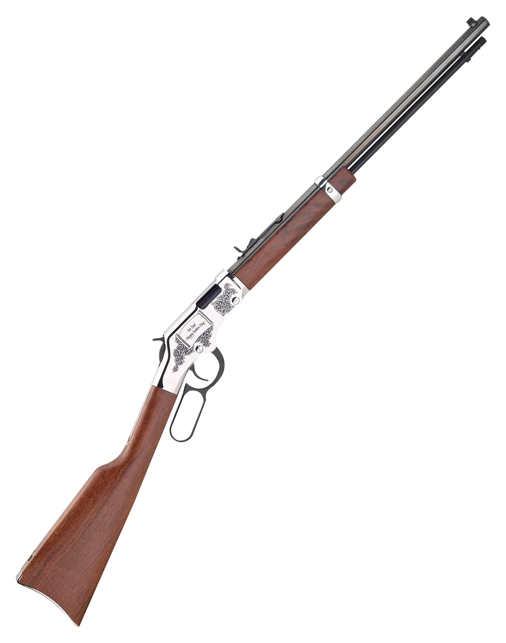 Image of Henry Golden Boy Silver Lever-Action Rimfire Rifle with Father's Day Engraved Receiver