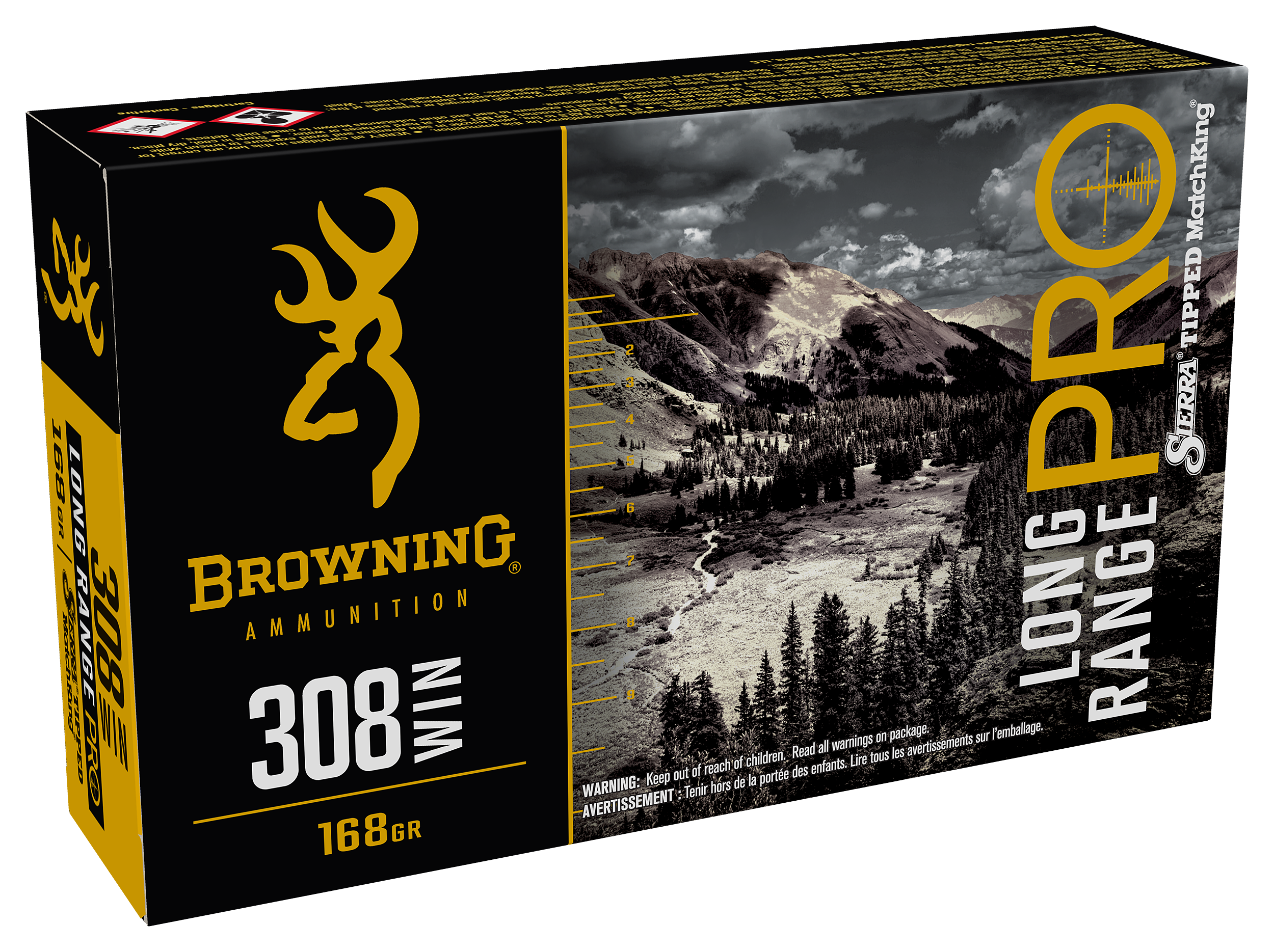 Image of Browning Long Range Pro .308 Winchester 168 Grain Sierra Tipped Matchking Rifle Ammo