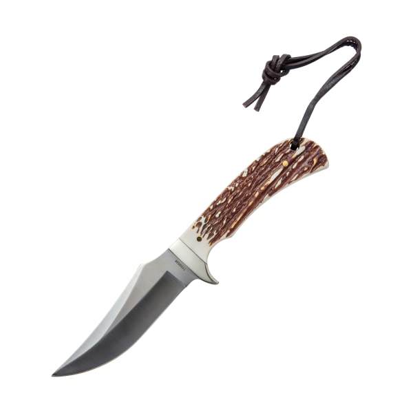 Uncle Henry Staglon Fixed-Blade Knife with Leather Sheath