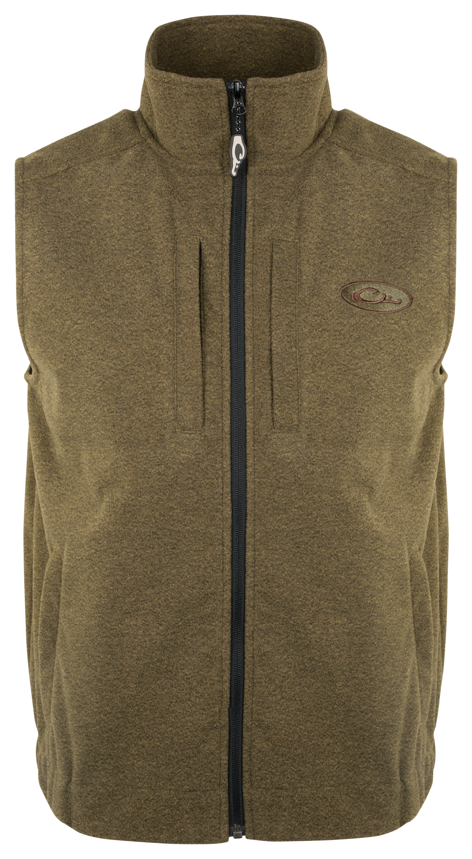 Drake Waterfowl Heathered Windproof Full-Zip Vest for Men - Olive Heather - 2XL
