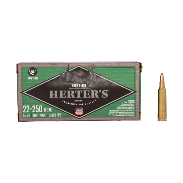 Herter's .22-250 Remington 55 Grain Soft Point Centerfire Rifle Ammo