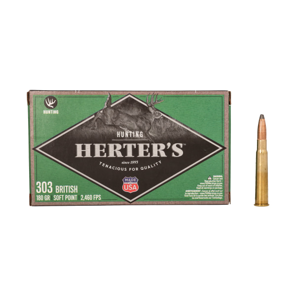 Herter's .303 British 180 Grain Soft Point Centerfire Rifle Ammo