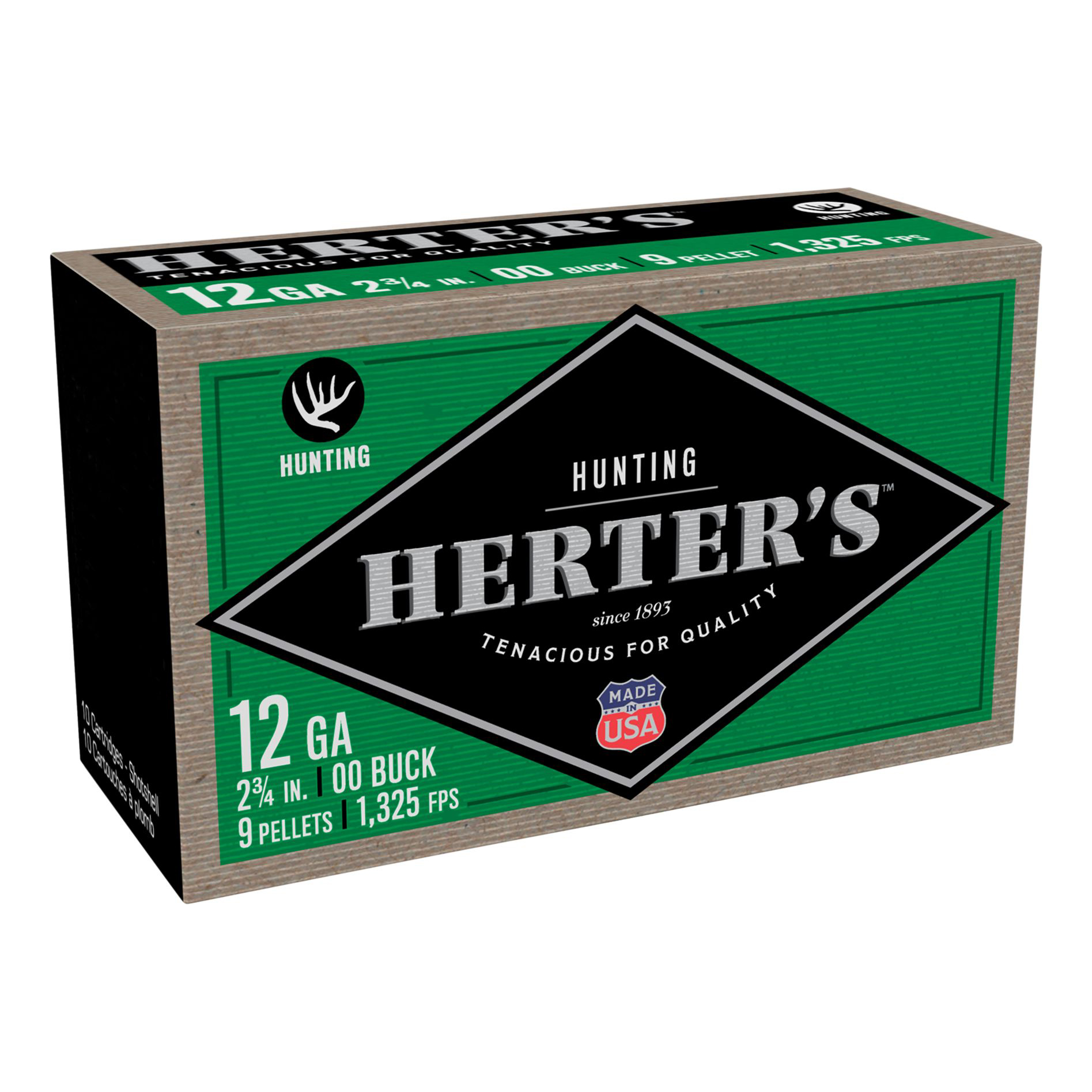 Herter's Hunting Buckshot Shotgun Shells - 12 Gauge - #00 - 2.75" - 10 Rounds