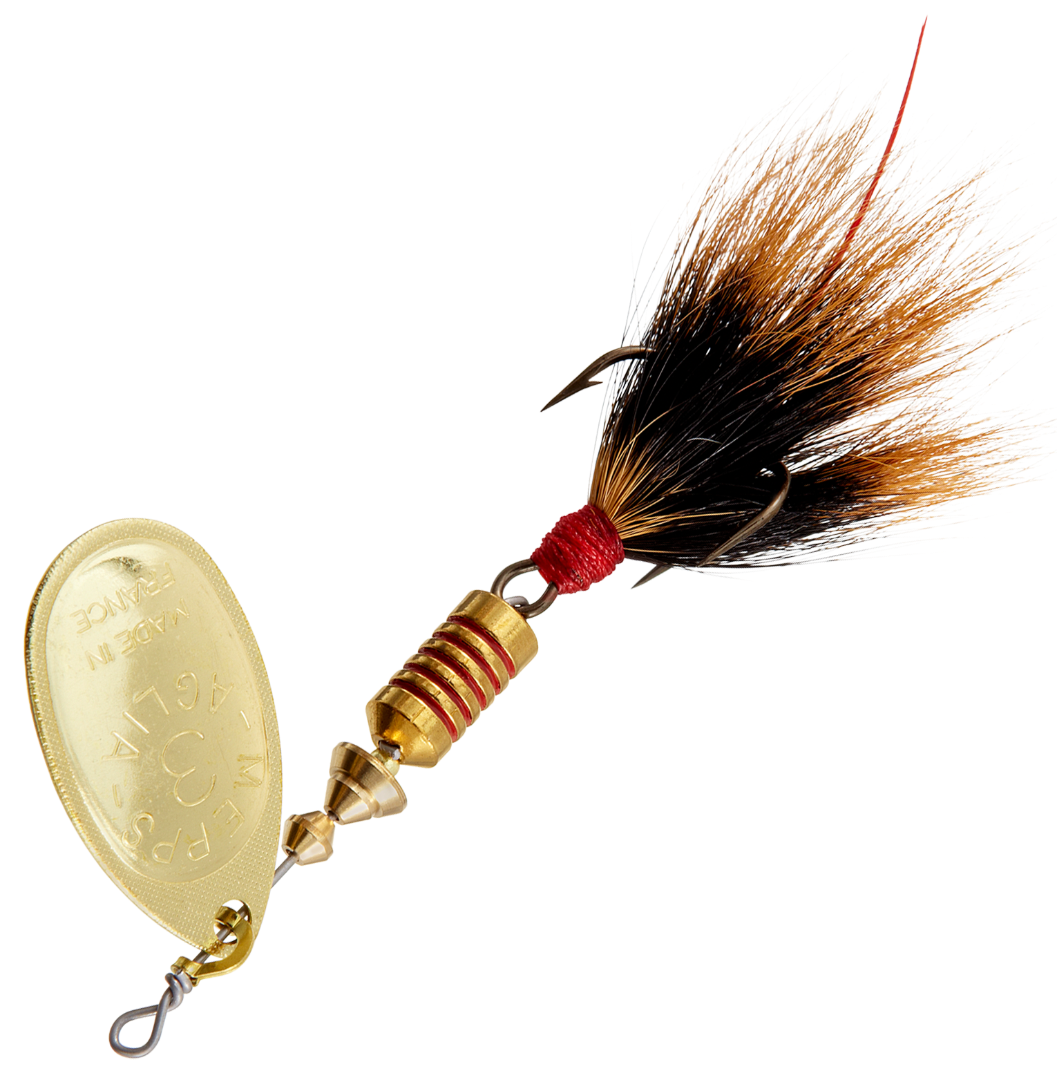Musky Killer Spinner -3/4oz - Dressed - Gold/Brown Trout Blade/Yellow Tail