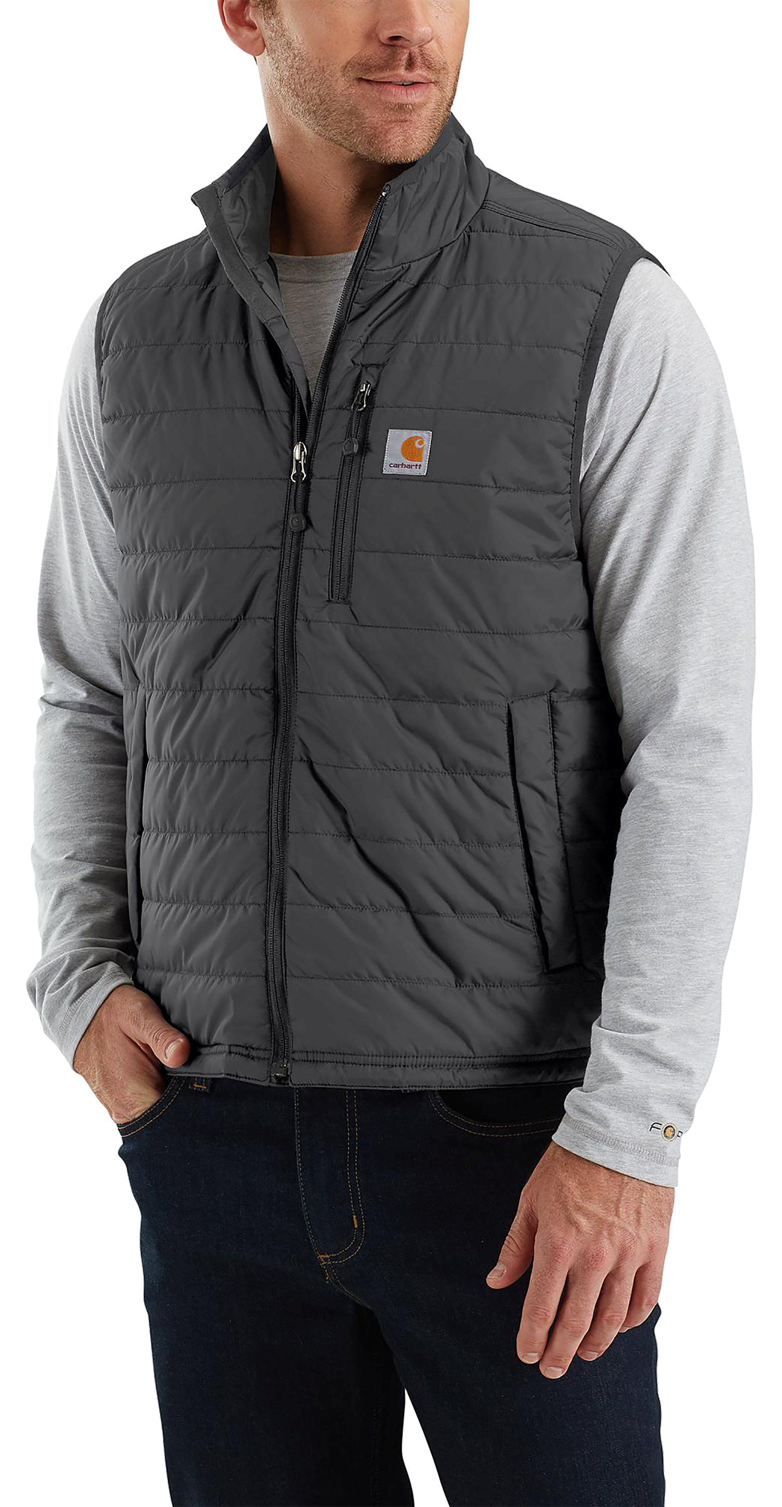 Image of Carhartt Rain Defender Relaxed Fit Lightweight Insulated Vest for Men - Shadow - 3XL
