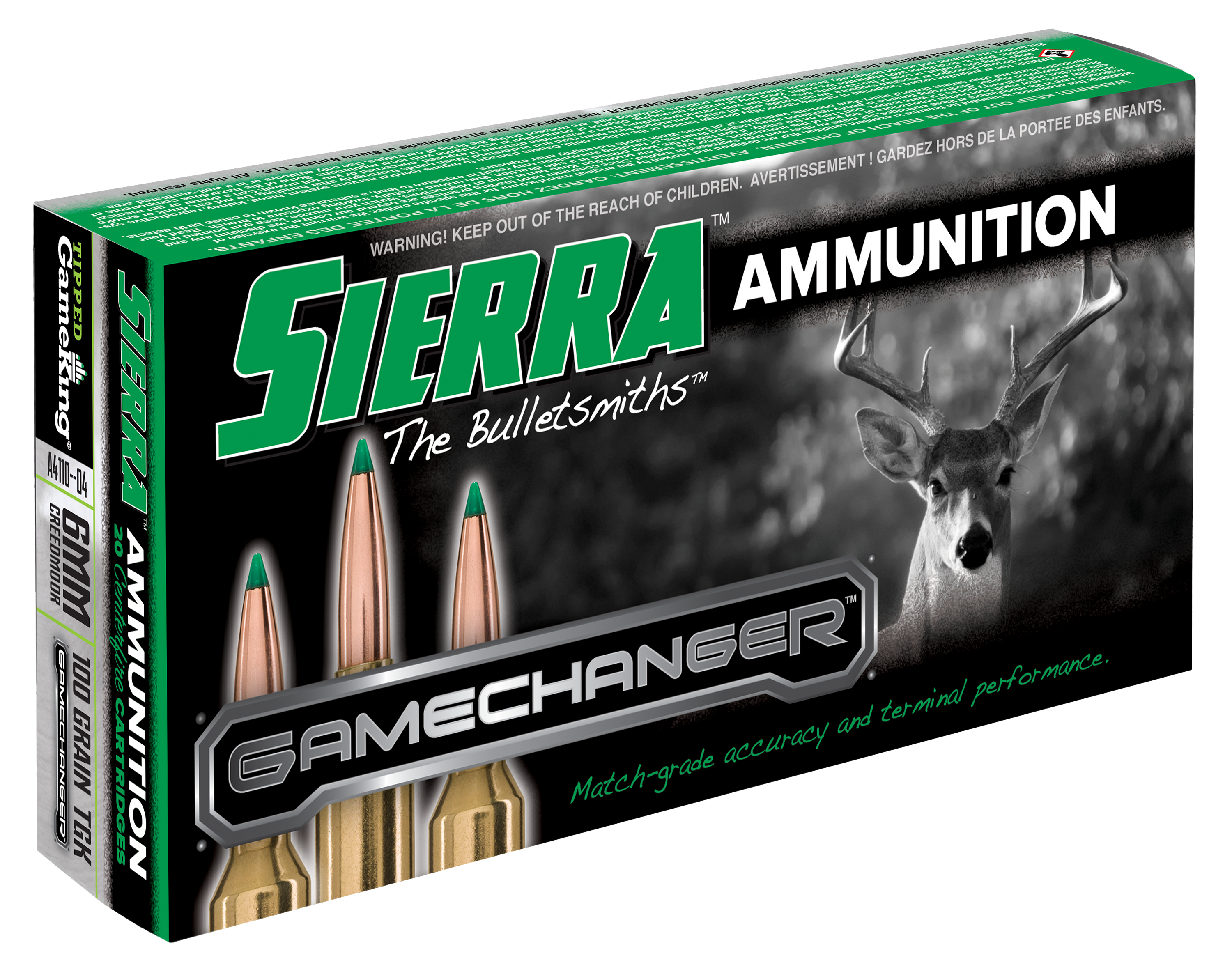 Sierra Game Changer 6mm Creedmoor 100 Grain Tipped Gameking Rifle Ammo