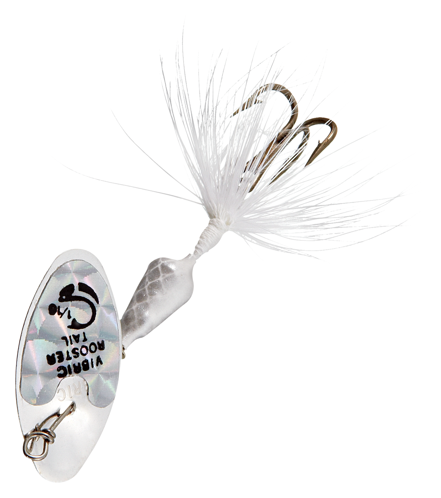 Image of Worden's Vibric Rooster Tail Inline Spinner - 1/8 oz. - White Mylar