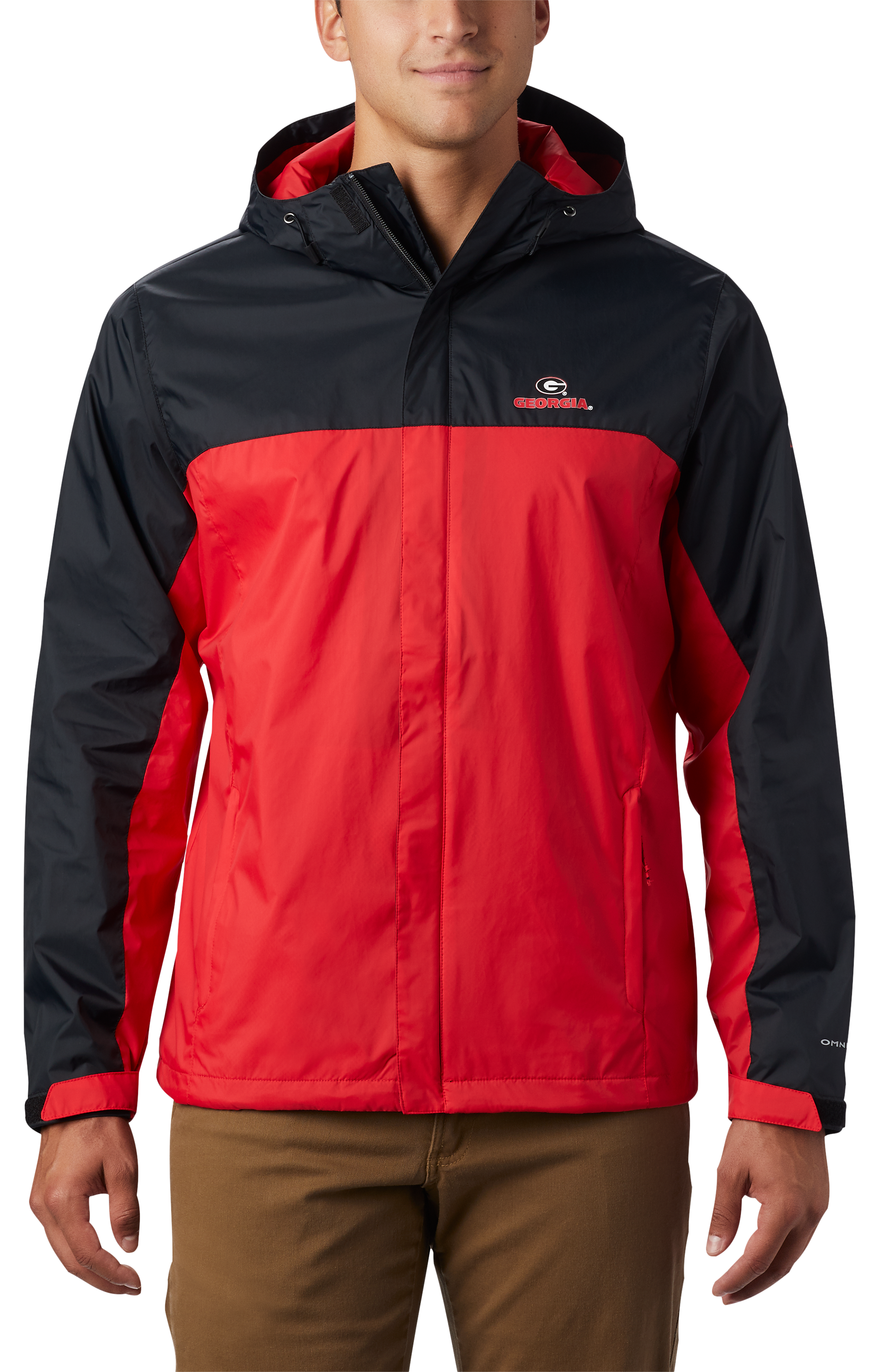 Image of Columbia Collegiate Glennaker Storm Jacket for Men - University of Georgia/Black - M