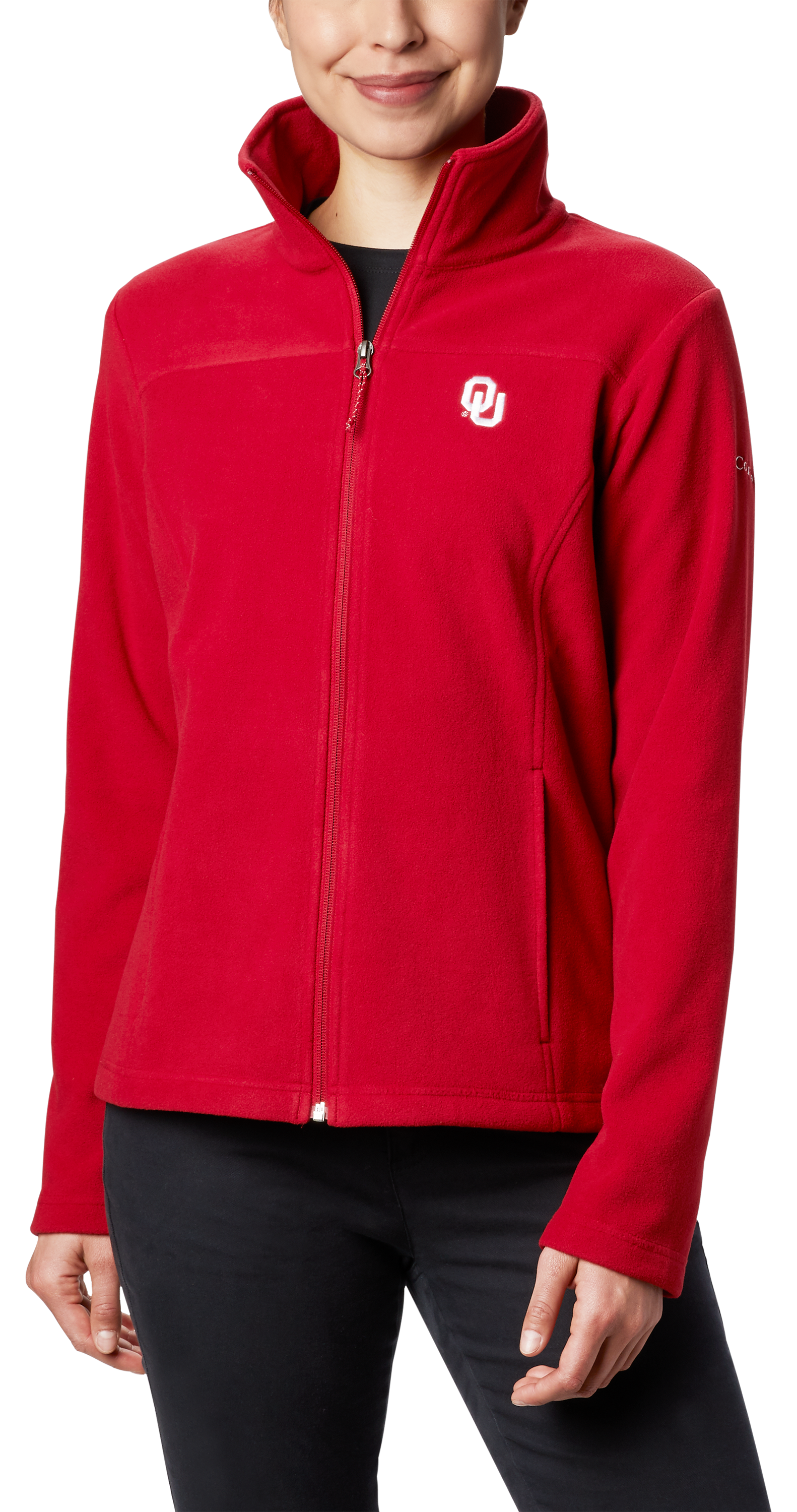 Image of Columbia Collegiate Give Full-Zip Fleece Jacket for Ladies - University of Oklahoma/Red Velvet - S