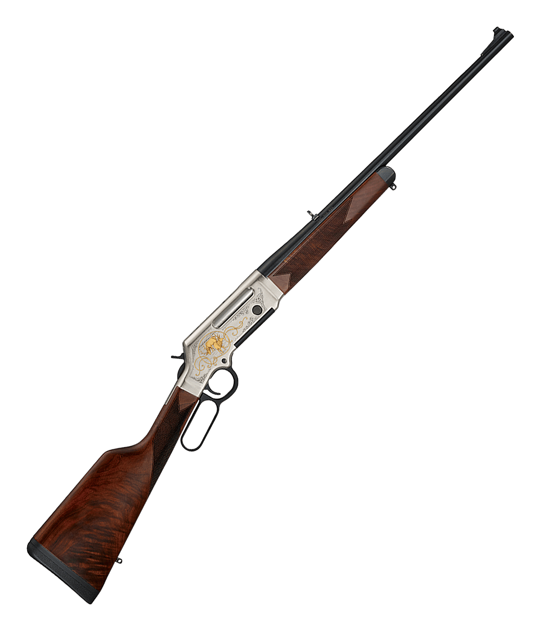 Henry Long Ranger Wildlife Edition Elk LeverAction Rifle  308 Winchester  20  Ambidextrous  BlackNickel  Walnut  4  1