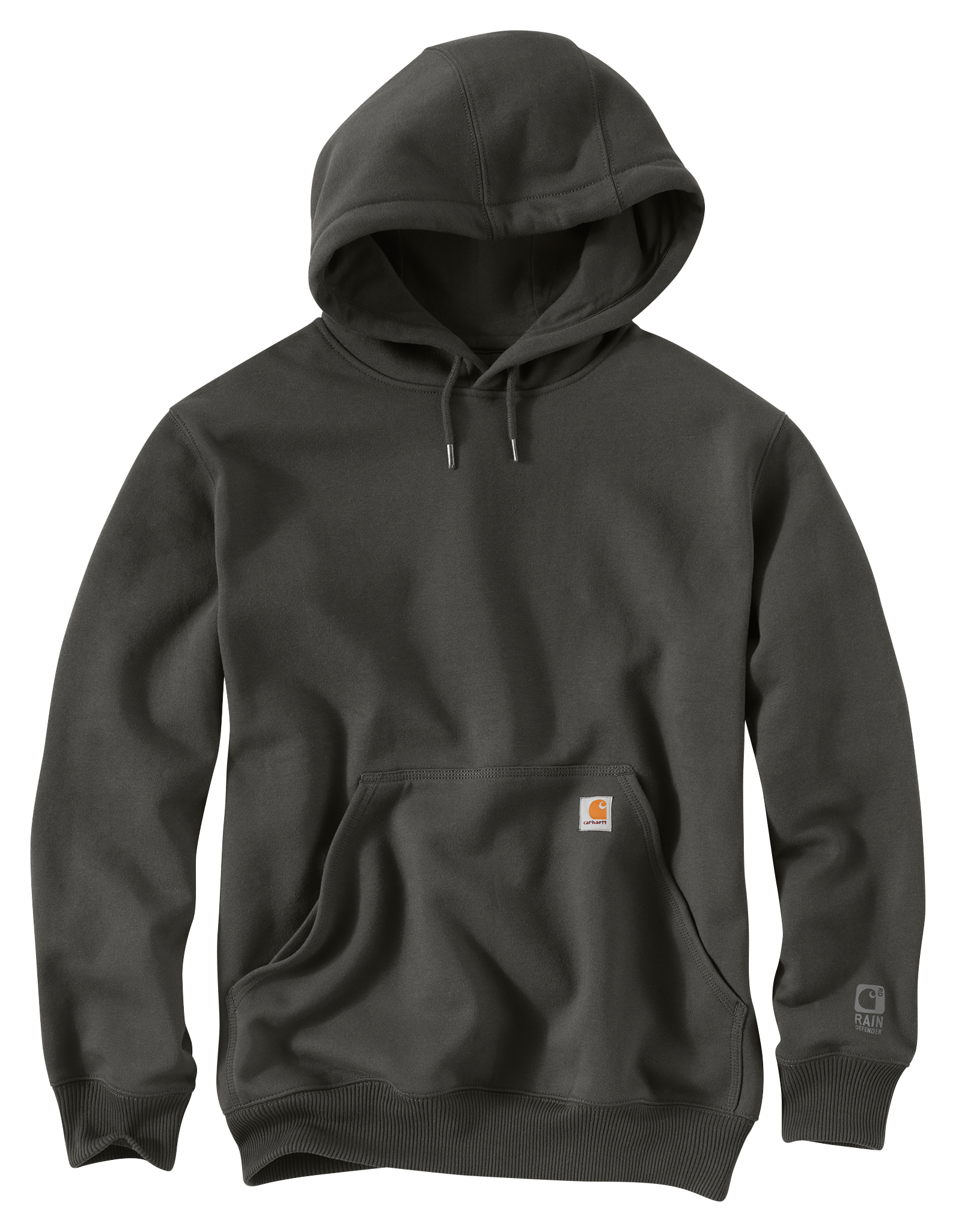 Image of Carhartt Rain Defender Loose-Fit Heavyweight Hooded Long-Sleeve Sweatshirt for Men - Peat - 2XLT