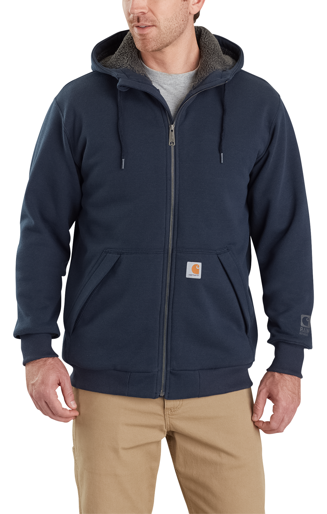 Carhartt Rain Defender Rockland Sherpa-Lined Long-Sleeve Hooded Sweatshirt  for Men | Bass Pro Shops
