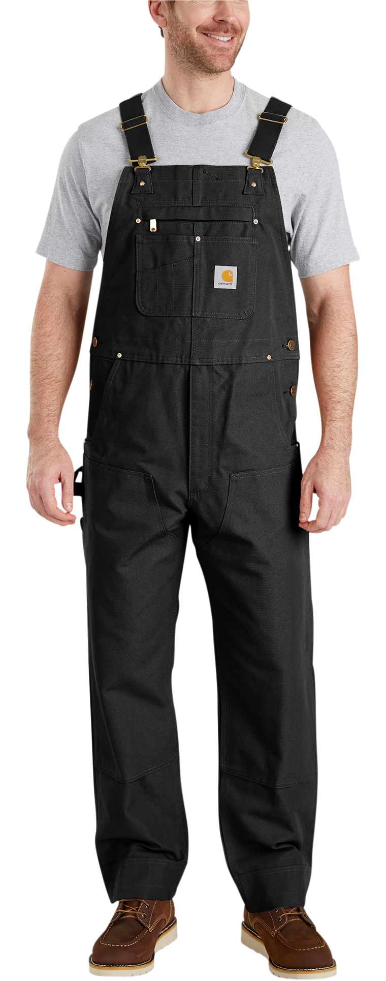 Carhartt Heavyweight Cotton Duck Bib Overalls for Men - Black - 44x30