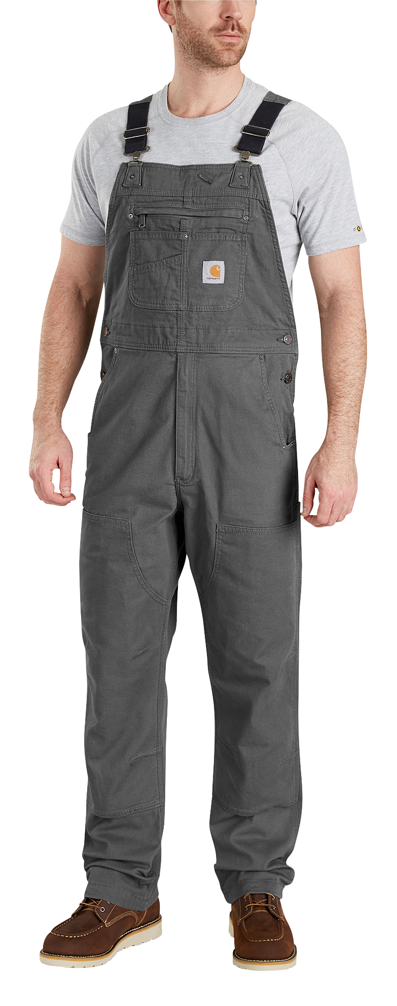 Image of Carhartt Rugged Flex Rigby Bib Overalls for Men - Gravel